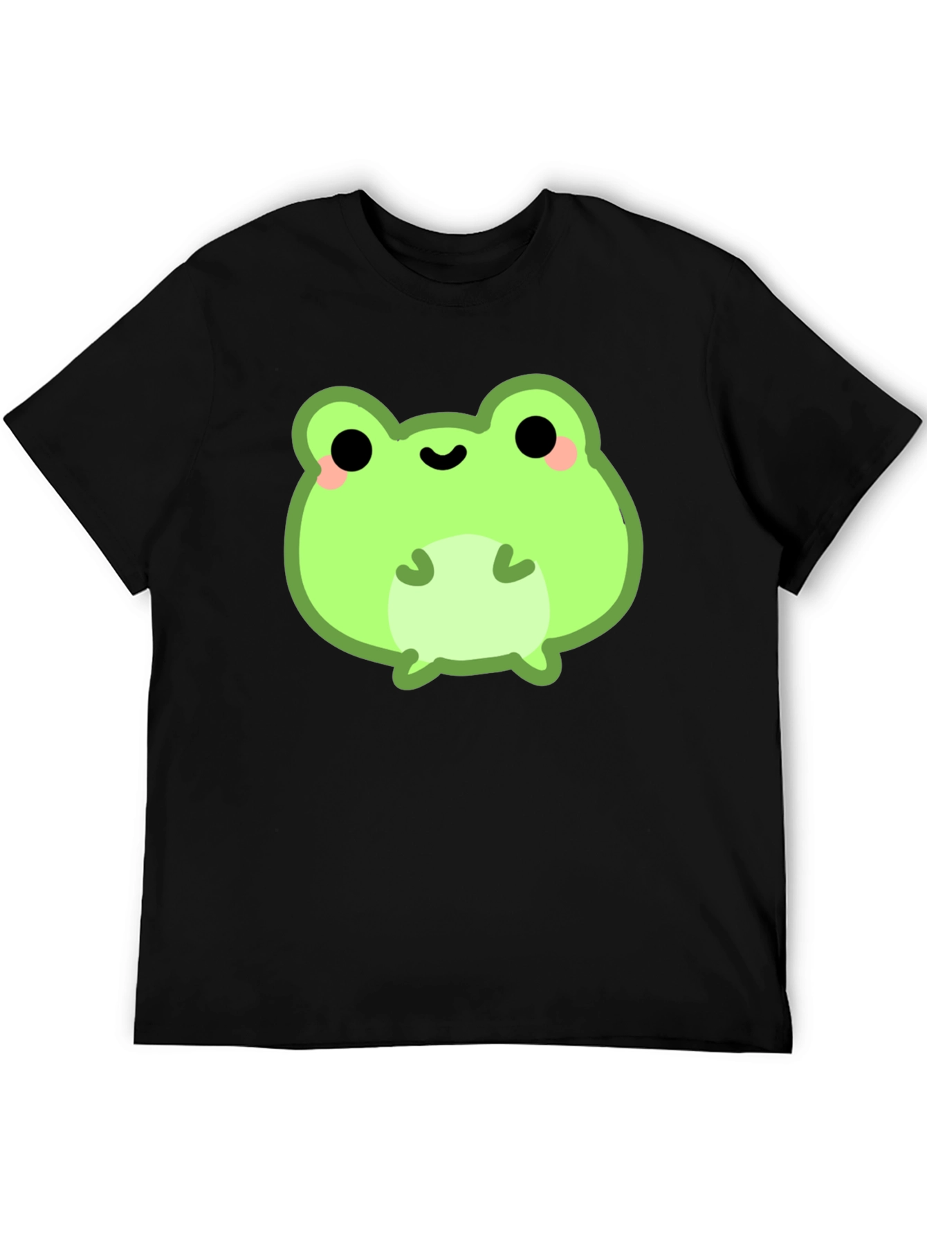 Cute Frog Graphic Tee - Black Cotton Shirt