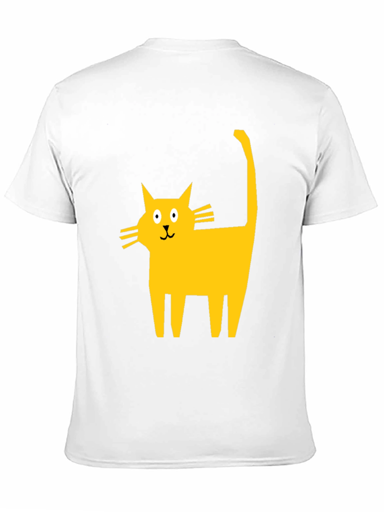 Cartoon Cat Graphic T-Shirt - Casual Black Tee