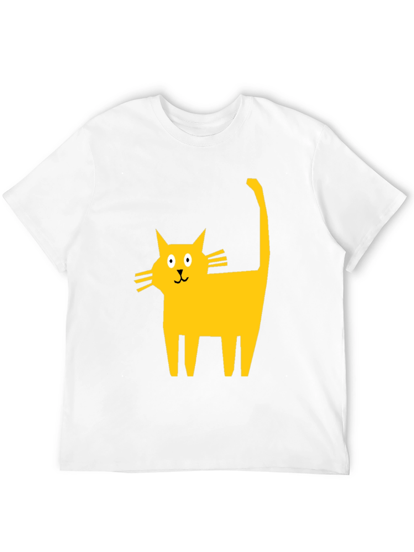 Cartoon Cat Graphic T-Shirt - Casual Black Tee