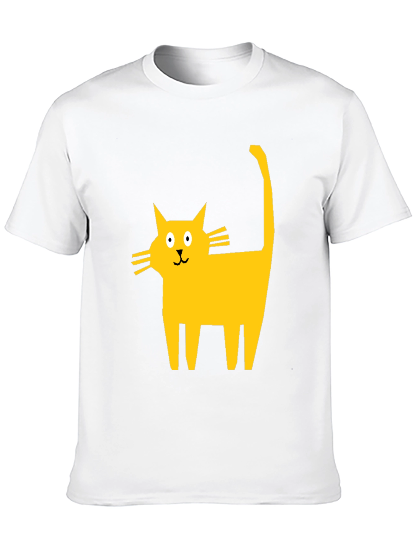 Cartoon Cat Graphic T-Shirt - Casual Black Tee