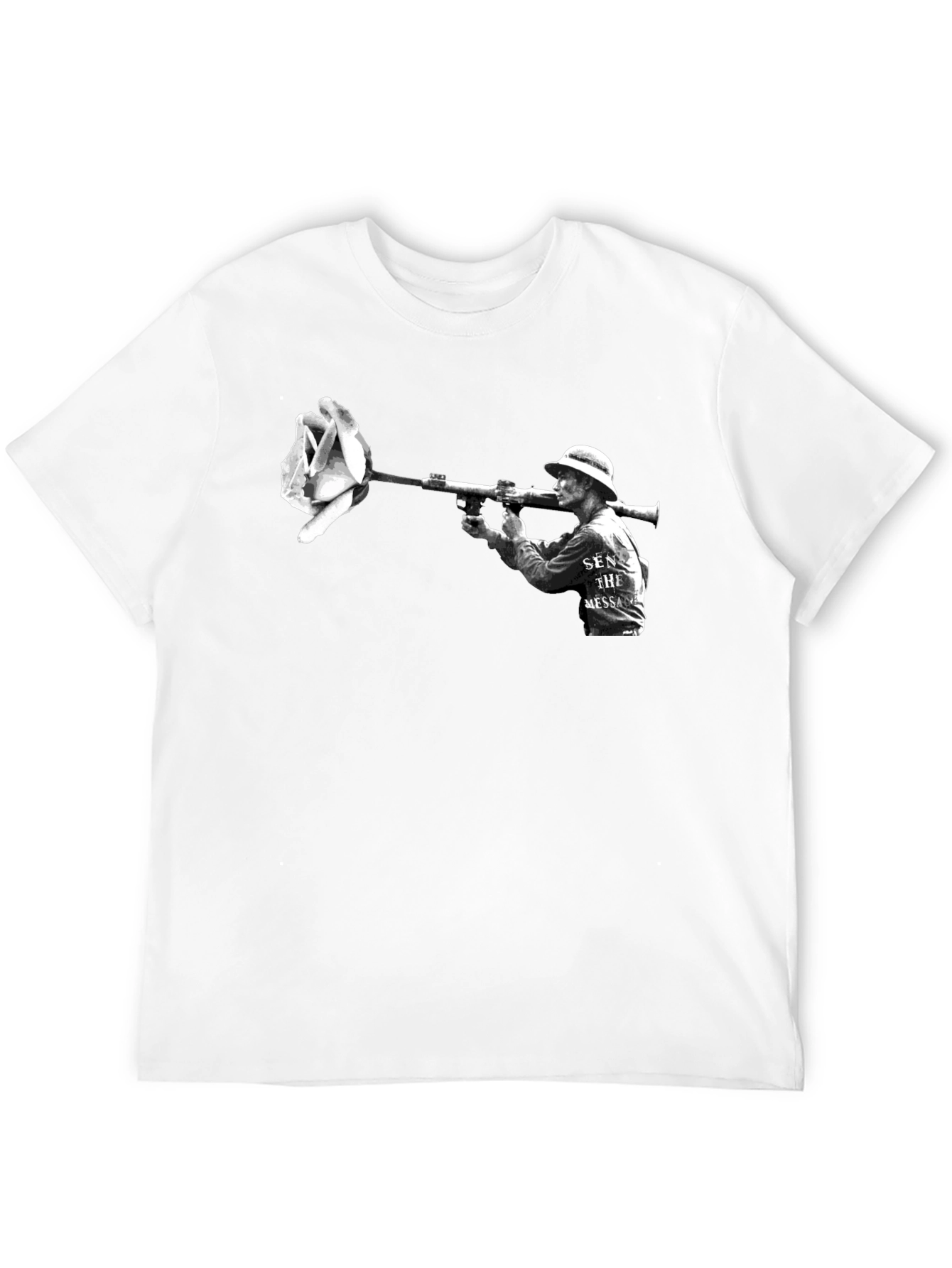 Artistic Graphic T-Shirt - Rose Bazooka Print