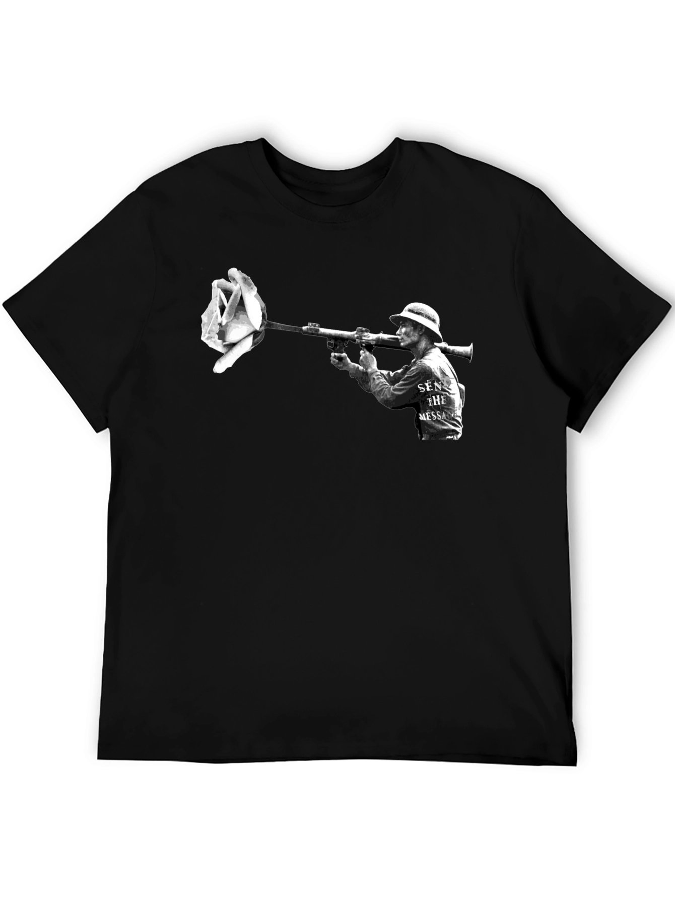 Artistic Graphic T-Shirt - Rose Bazooka Print