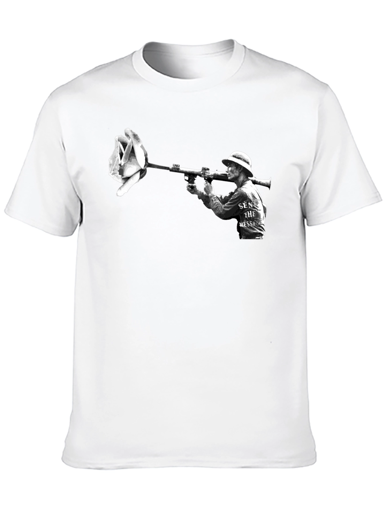 Artistic Graphic T-Shirt - Rose Bazooka Print