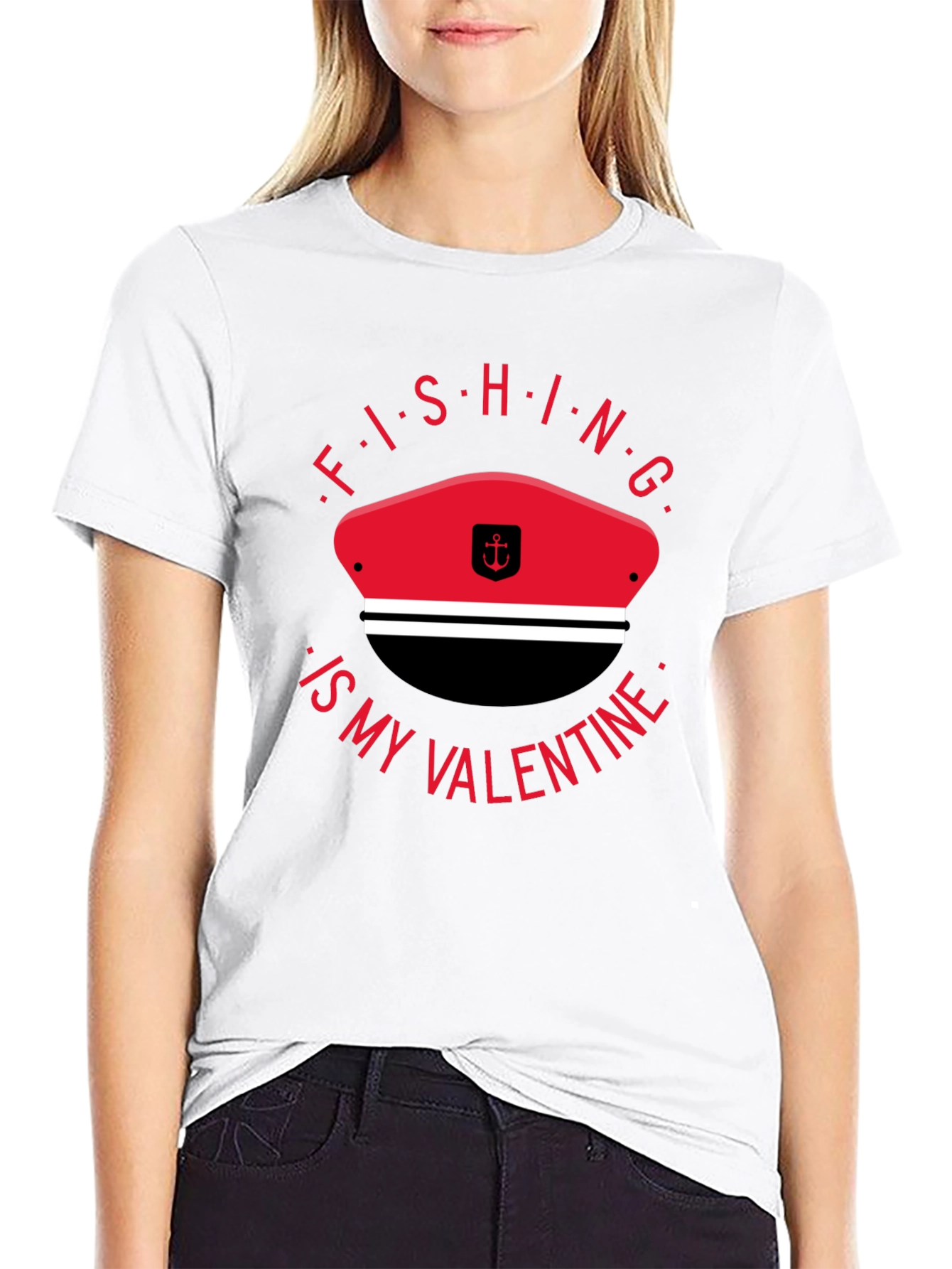 Fishing is My Valentine T-Shirt - Black