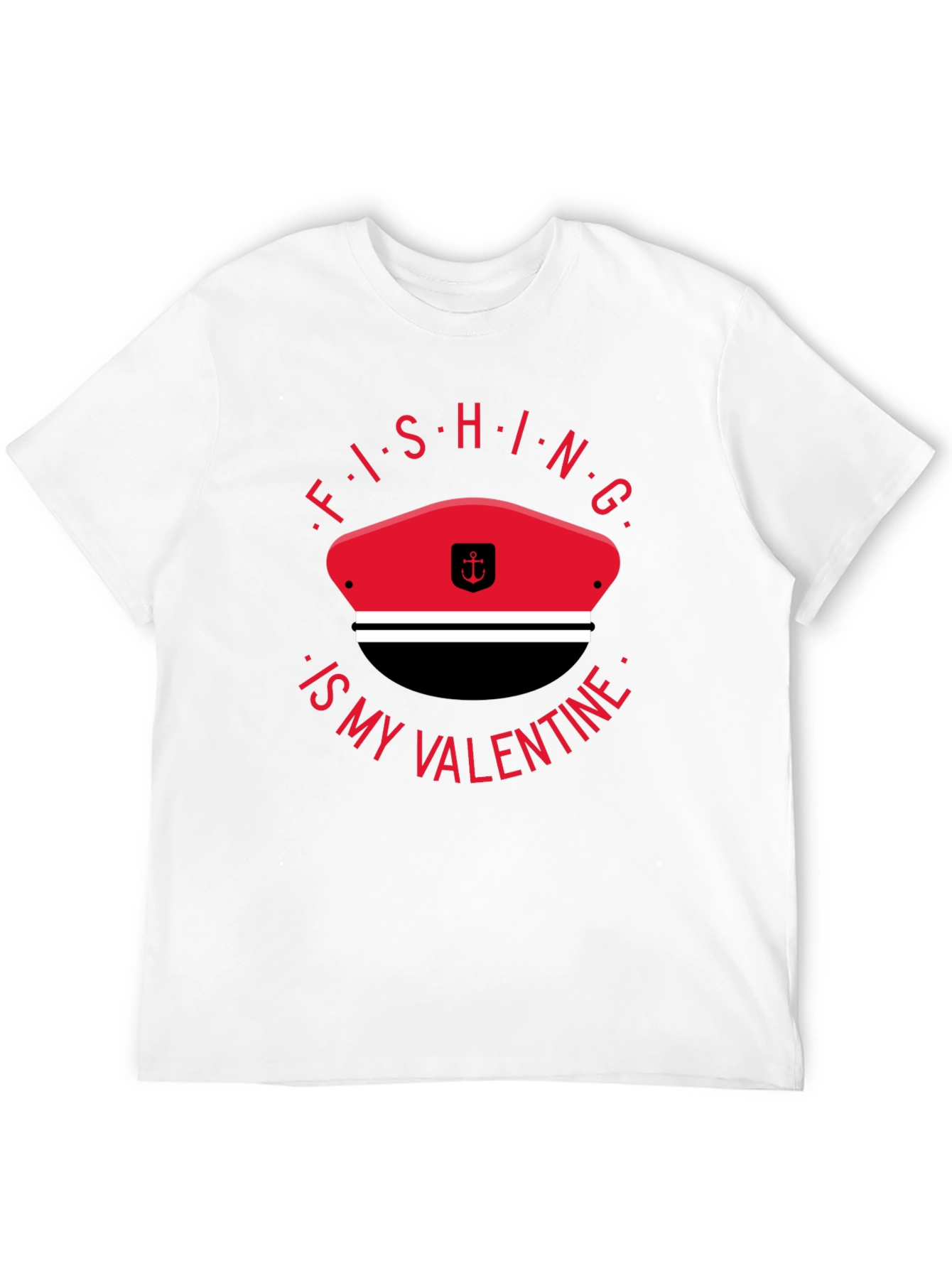 Fishing is My Valentine T-Shirt - Black