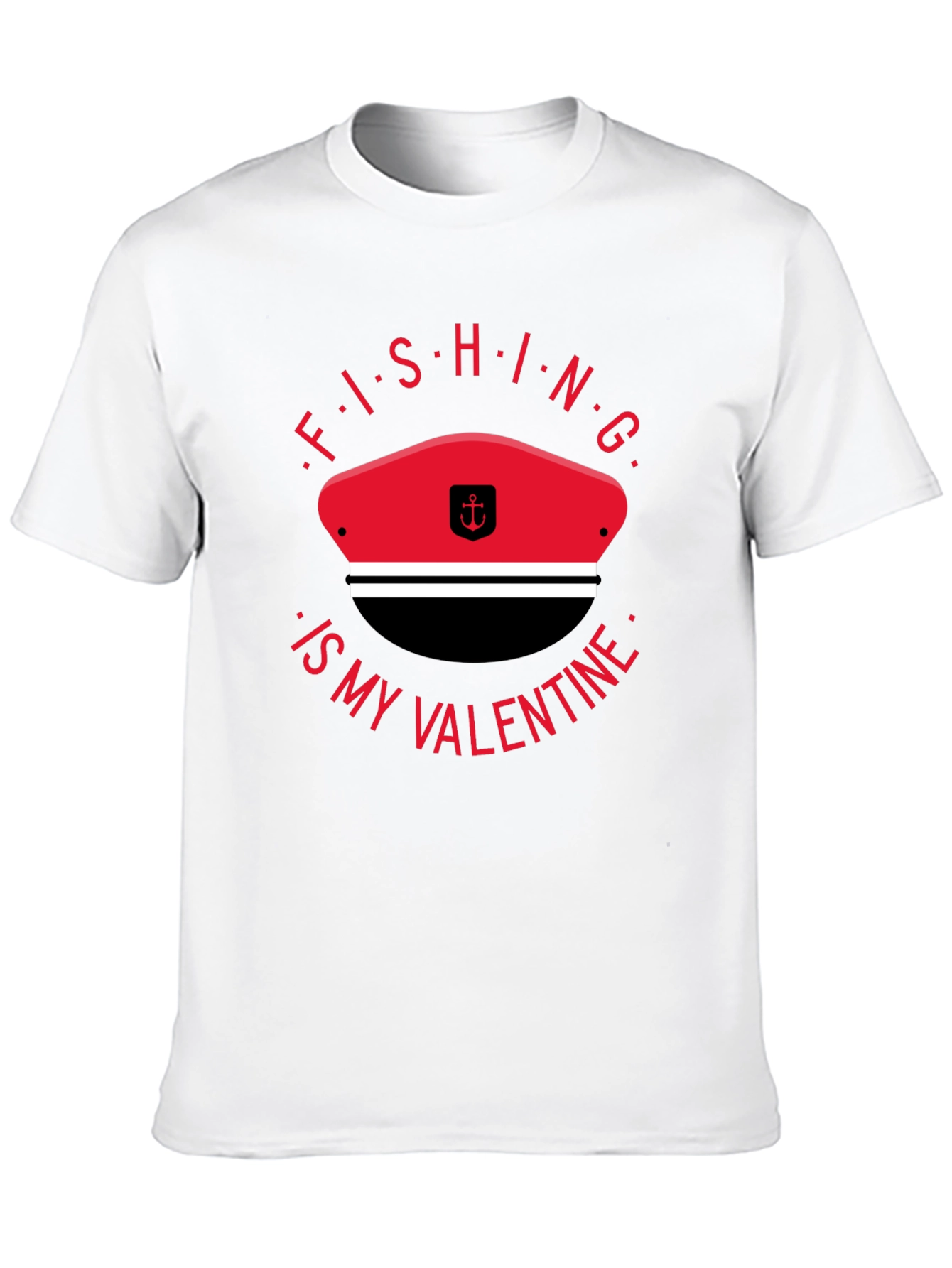 Fishing is My Valentine T-Shirt - Black