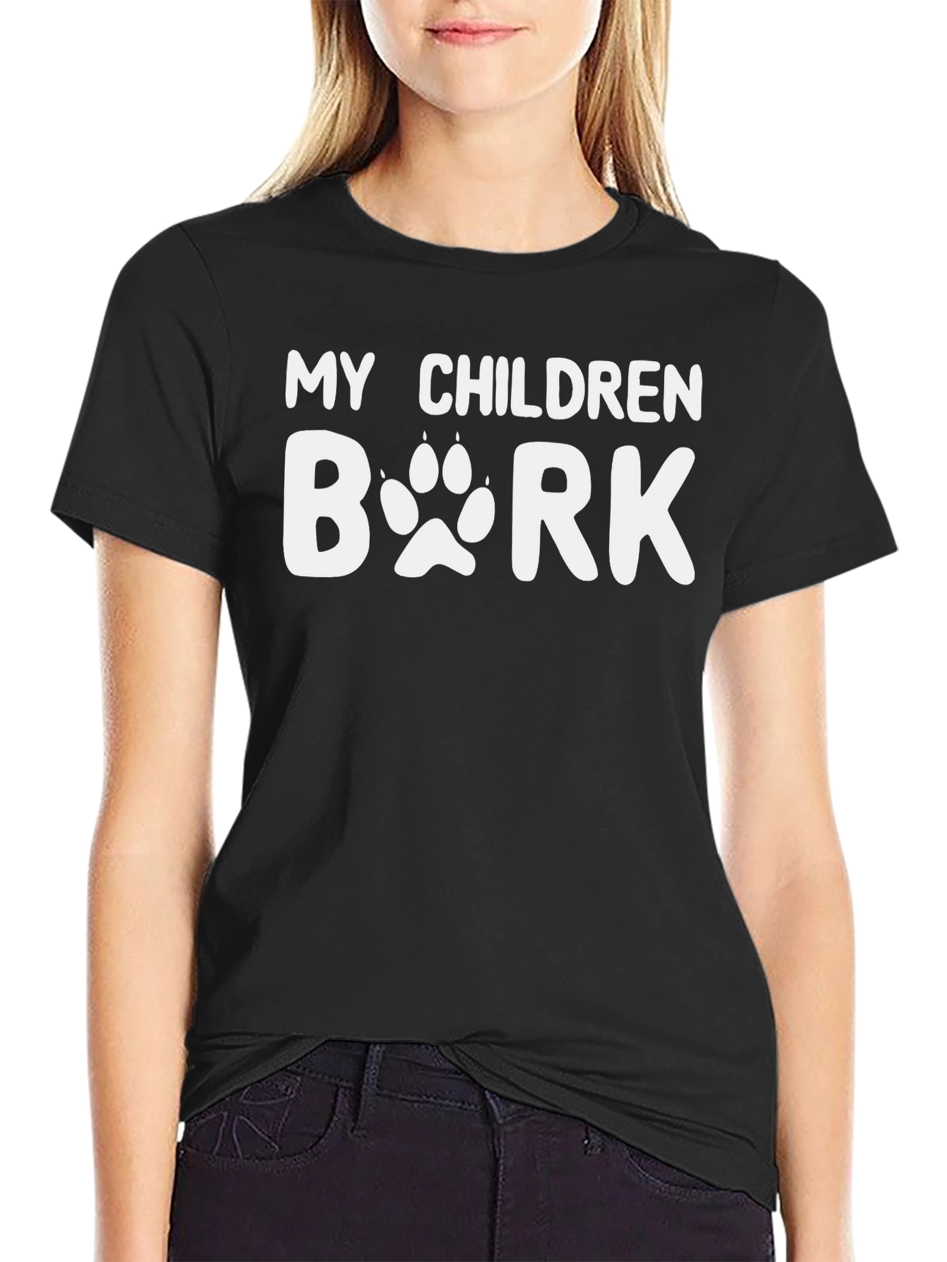 My Children Bark T-Shirt - Dog Paw Print Tee