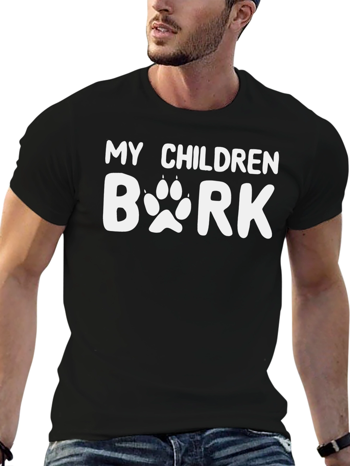 My Children Bark T-Shirt - Dog Paw Print Tee