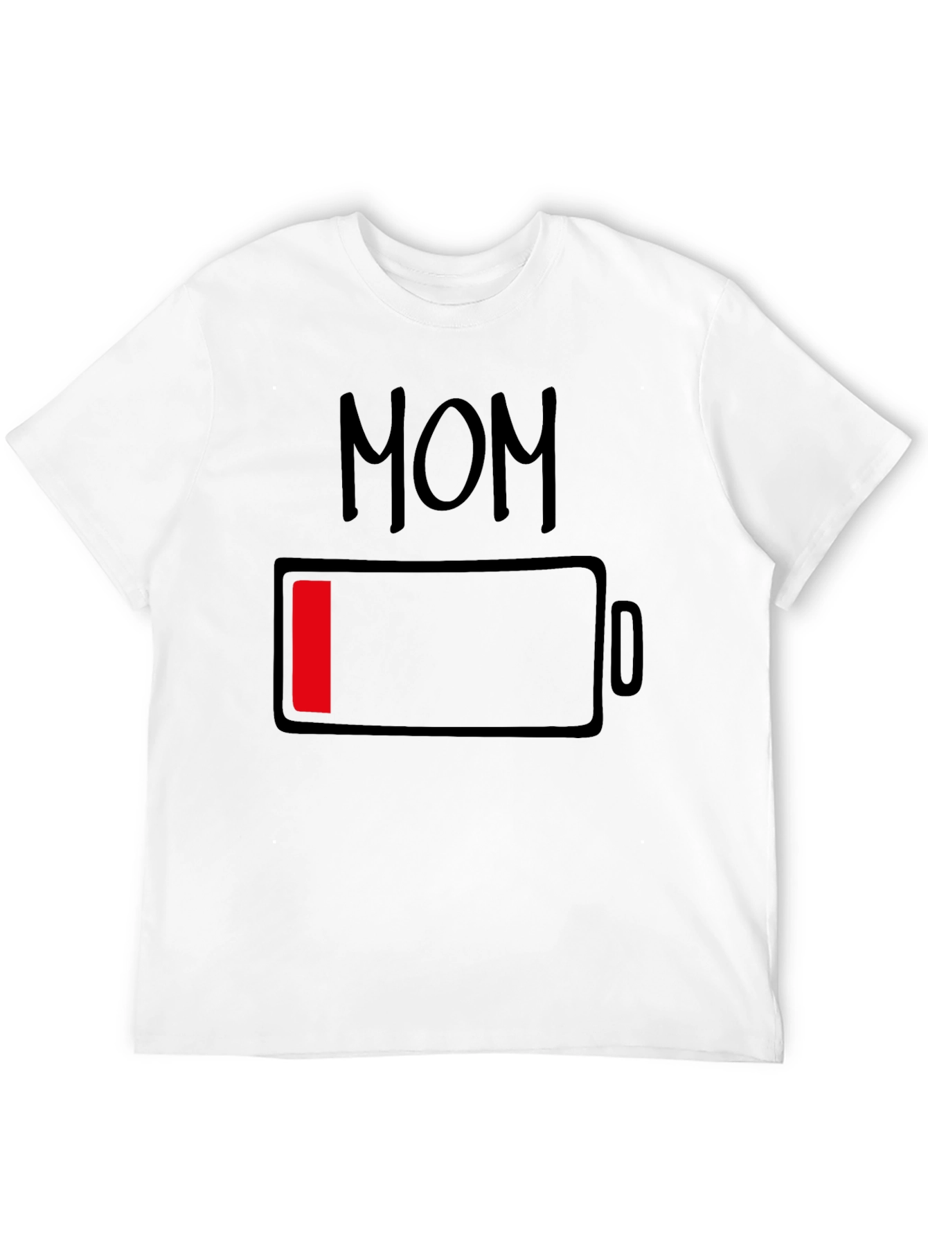 Mom Low Battery Funny Graphic T-Shirt