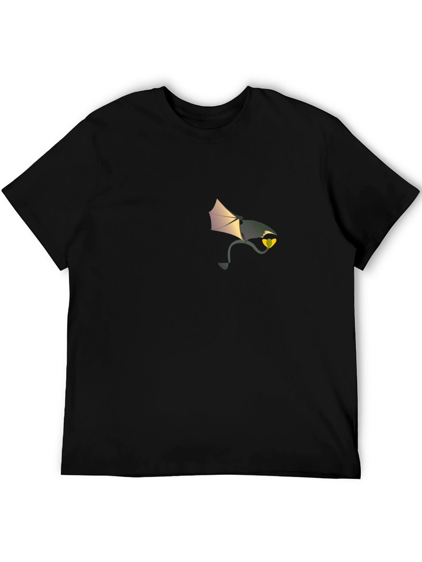 Mens Black Graphic Tee - Dragon Lantern