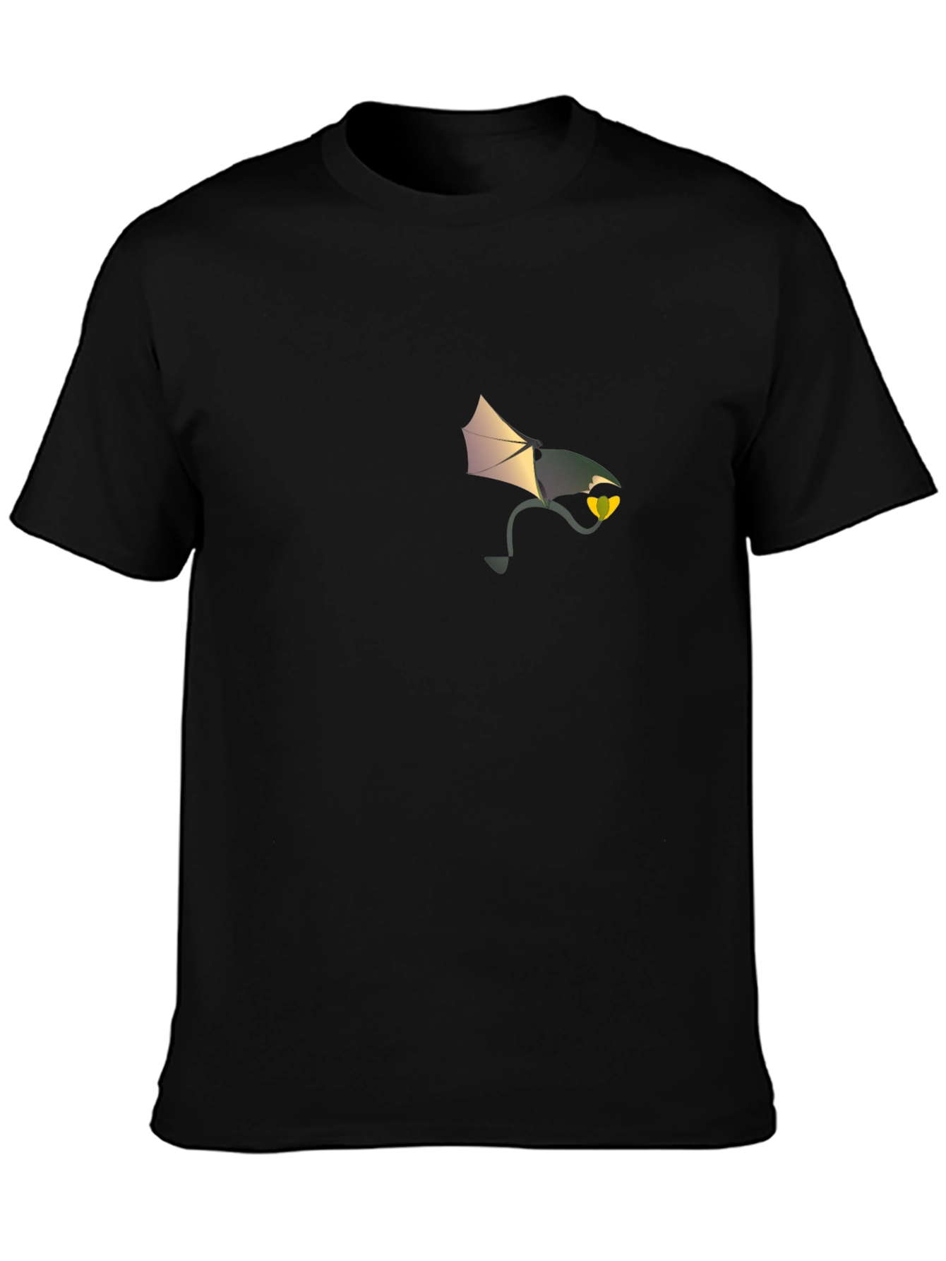 Mens Black Graphic Tee - Dragon Lantern