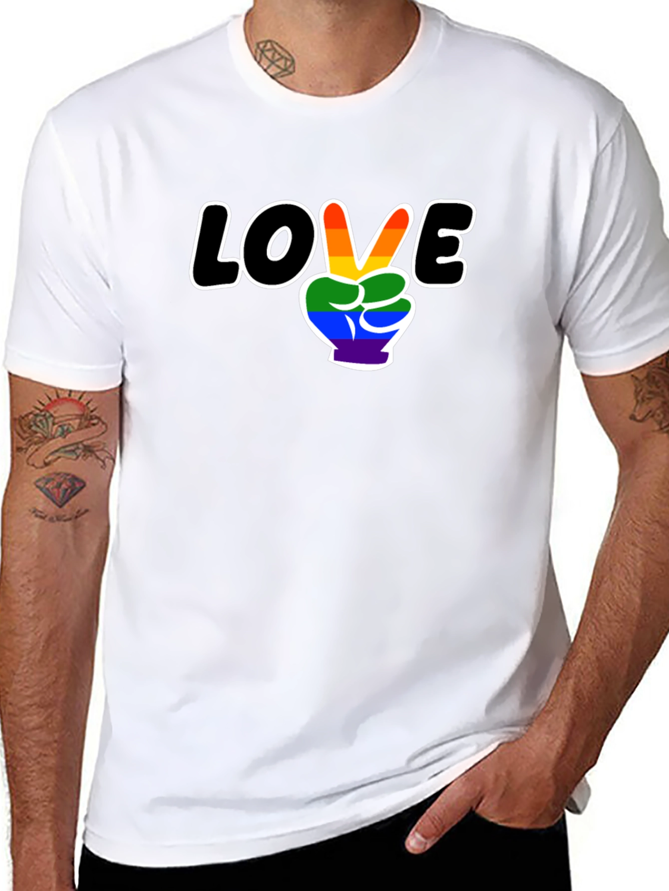 Love Peace LGBTQ Pride Graphic T-Shirt