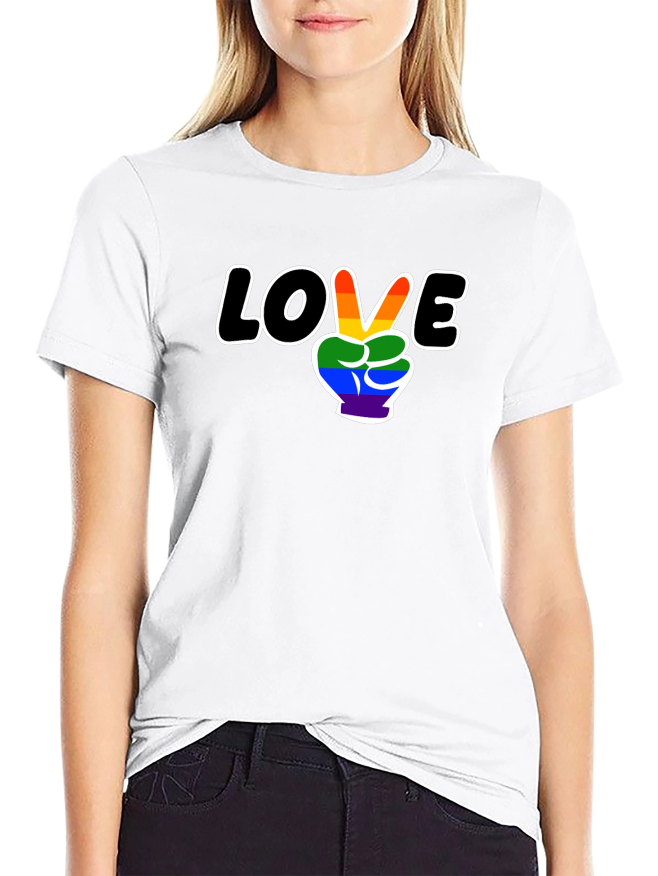Love Peace LGBTQ Pride Graphic T-Shirt