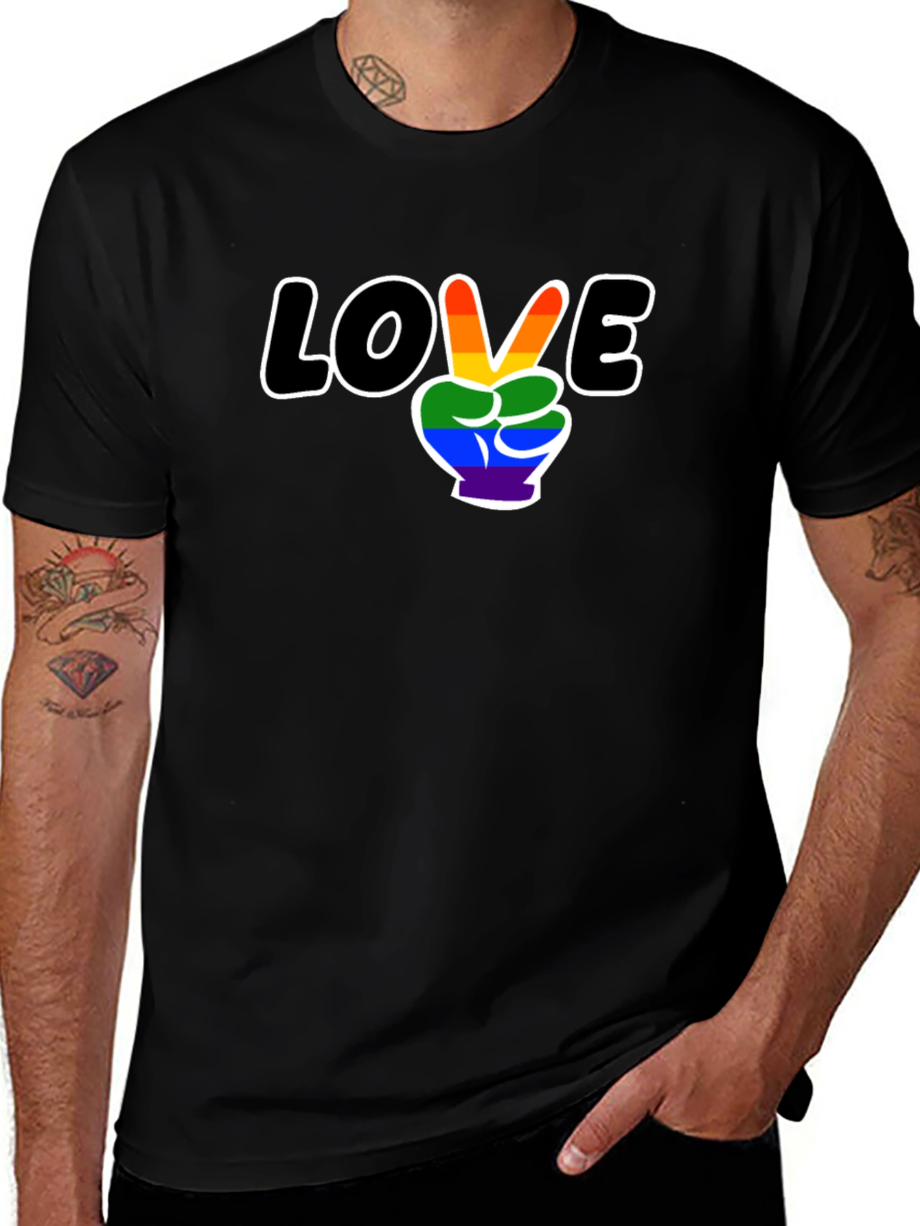 Love Peace LGBTQ Pride Graphic T-Shirt