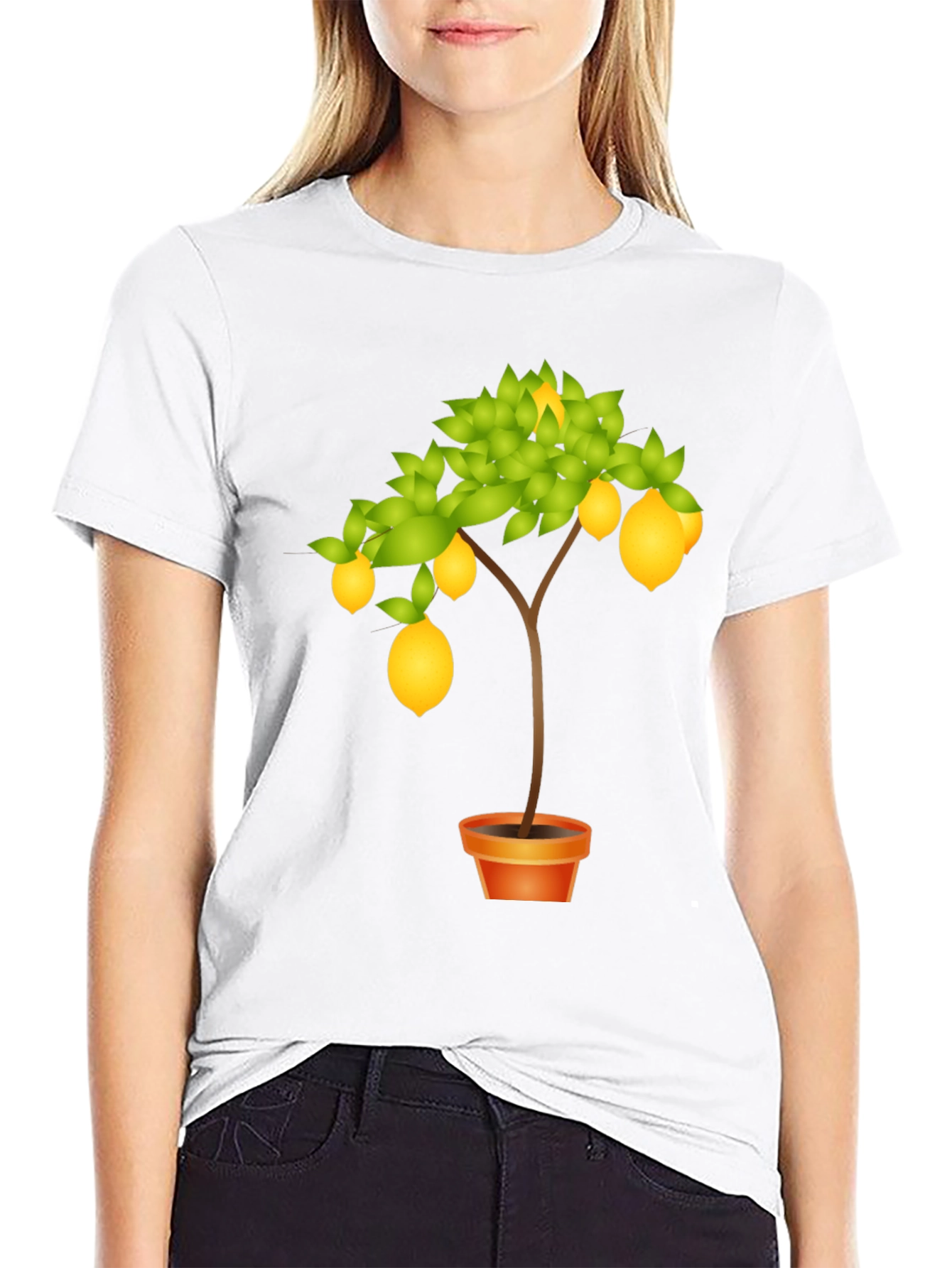 Lemon Tree Graphic Print Black T-Shirt