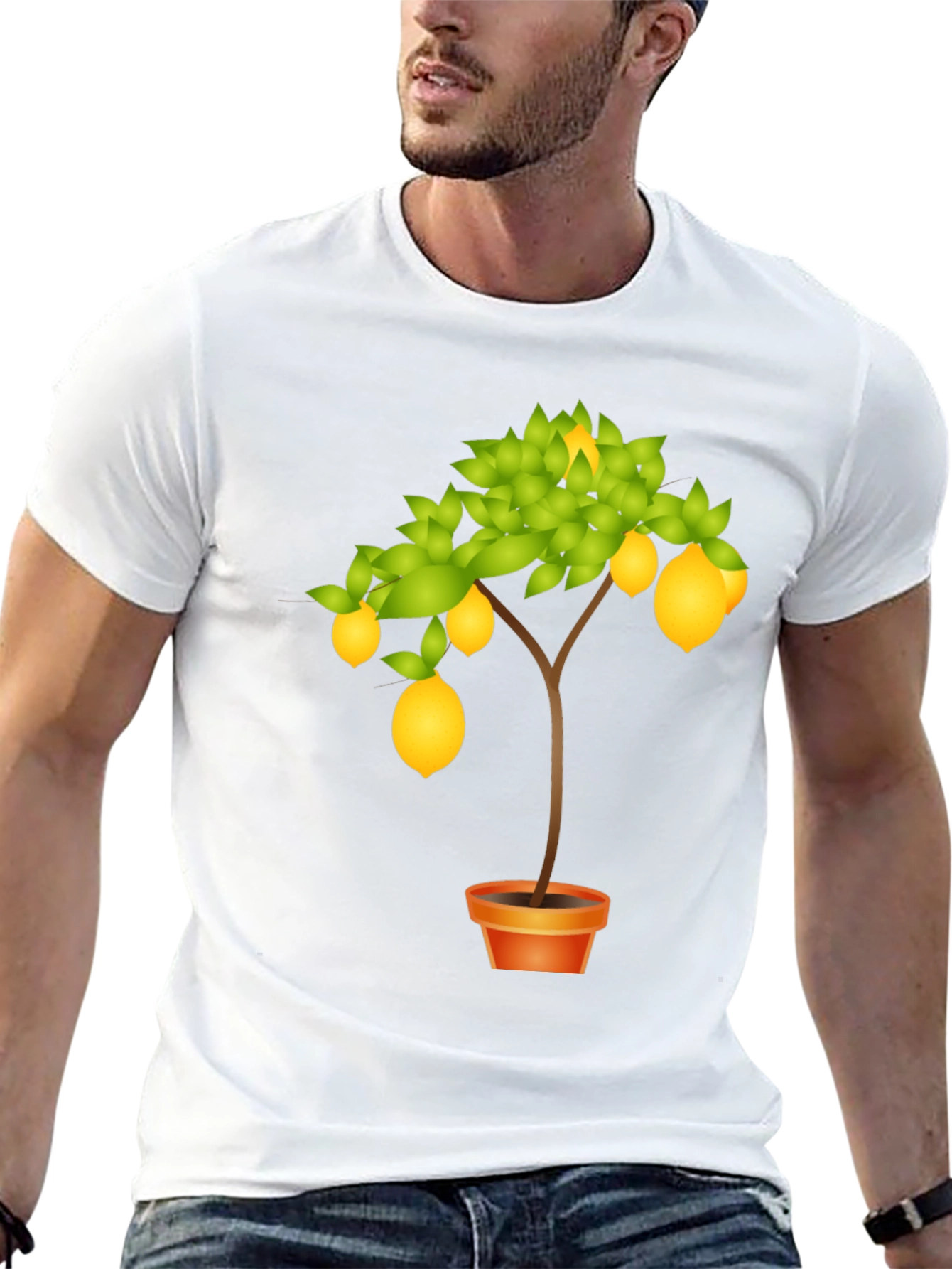 Lemon Tree Graphic Print Black T-Shirt