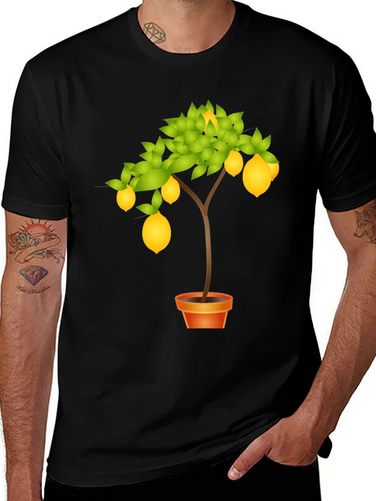 Lemon Tree Graphic Print Black T-Shirt