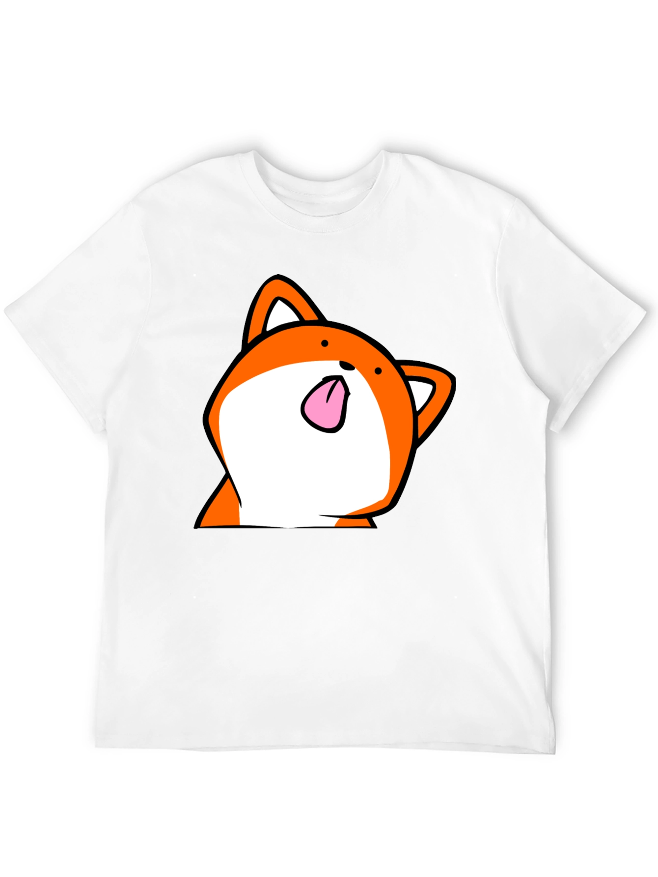 Funny Fox Tongue T-Shirt - Black Cartoon Graphic Tee