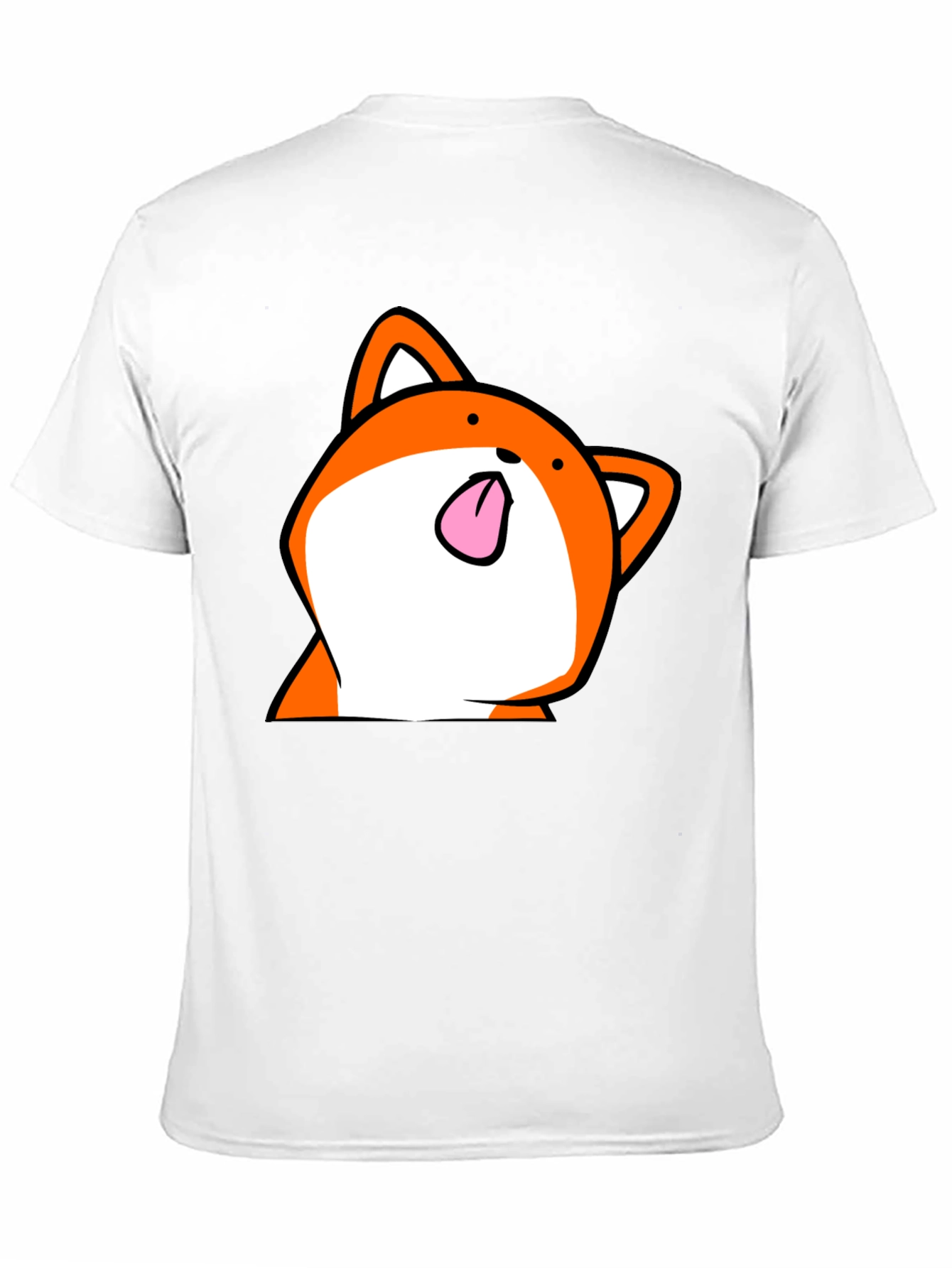 Funny Fox Tongue T-Shirt - Black Cartoon Graphic Tee
