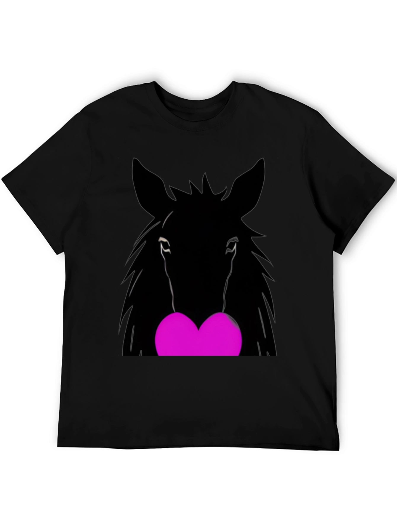 Horse Heart Graphic Black T-Shirt