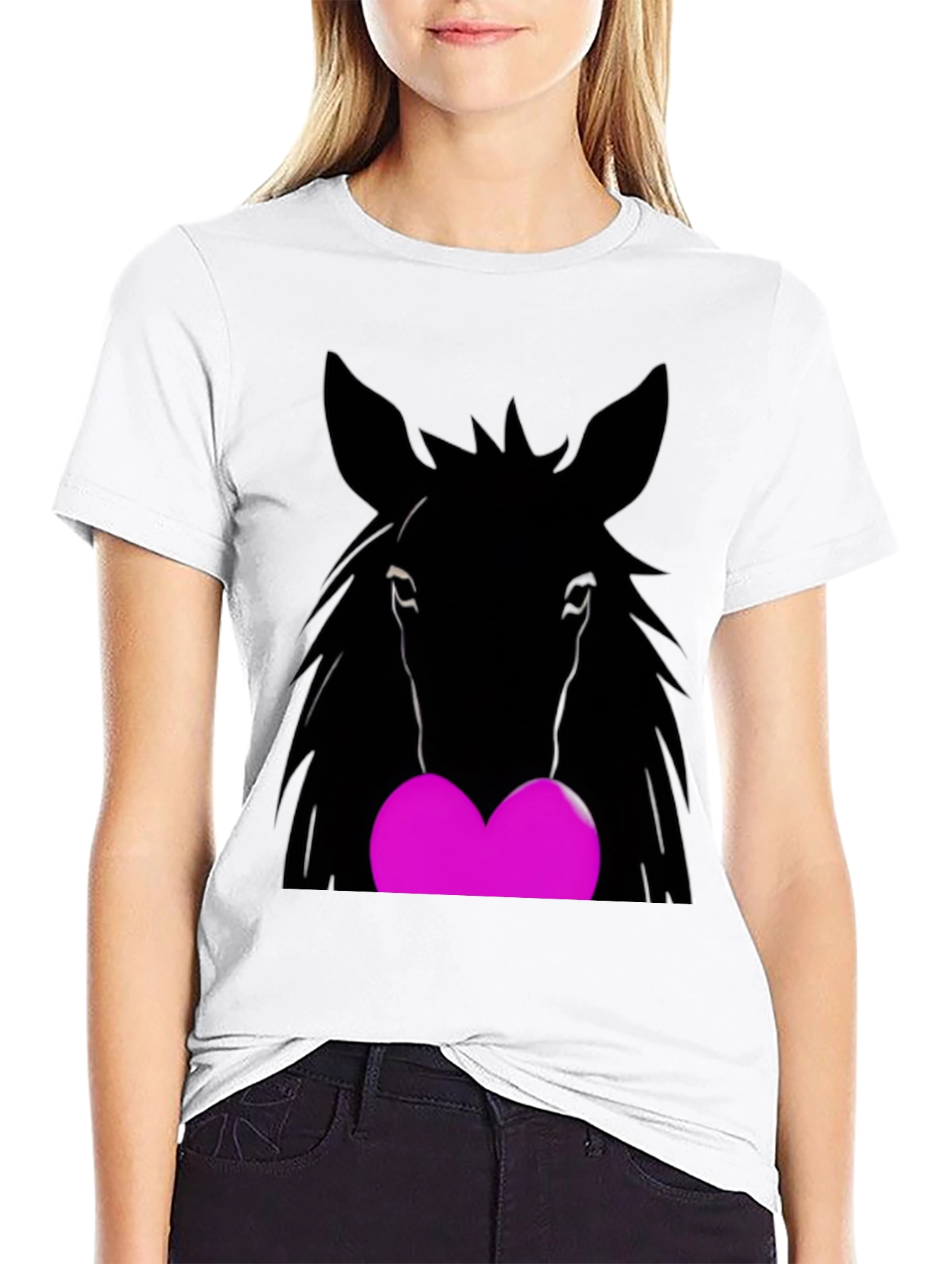 Horse Heart Graphic Black T-Shirt