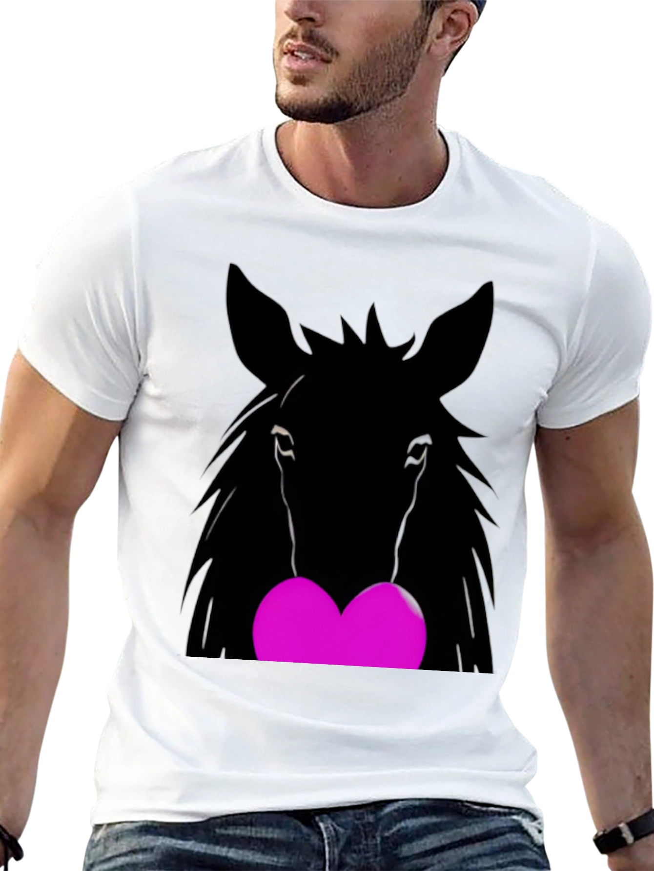 Horse Heart Graphic Black T-Shirt