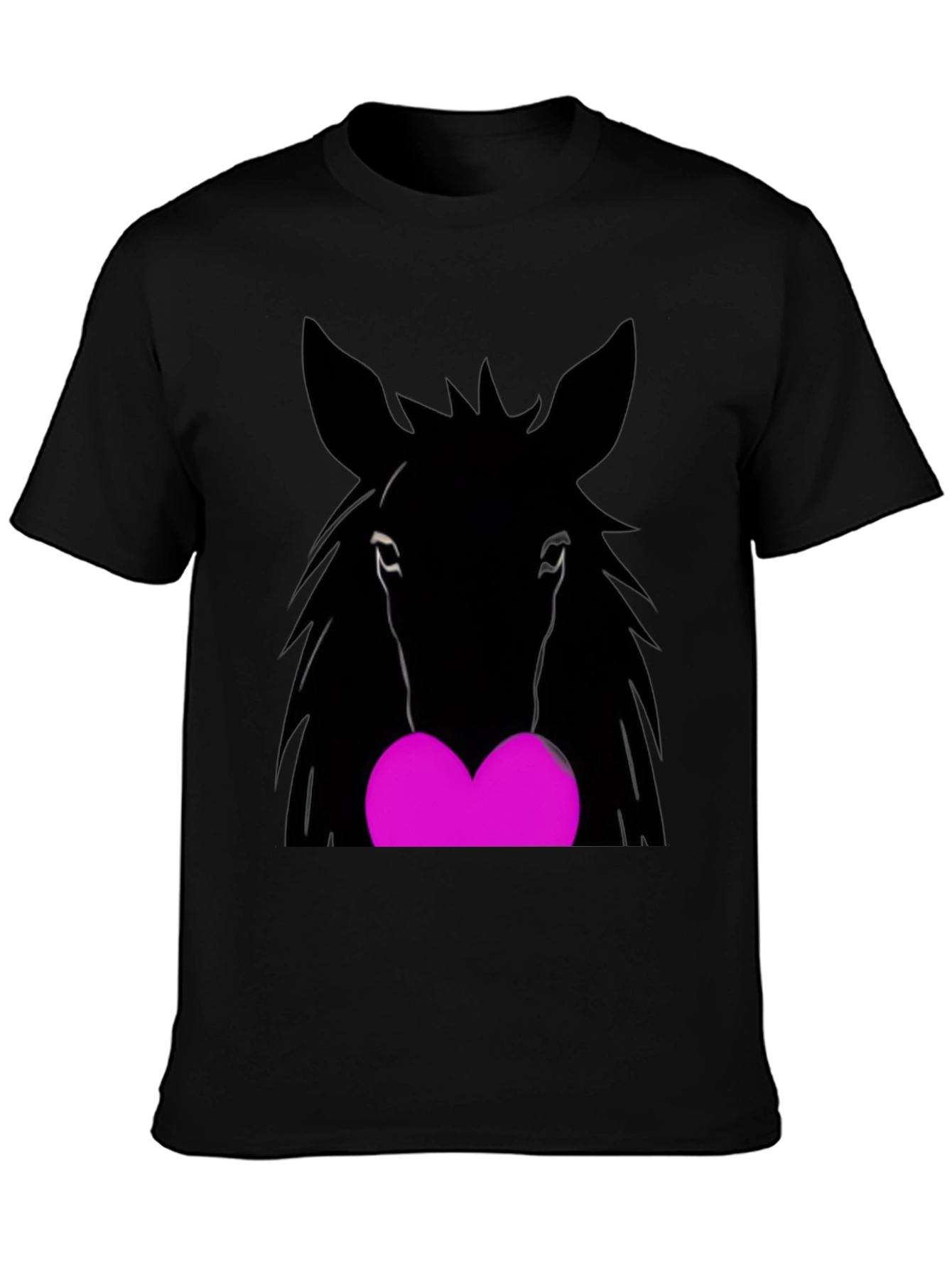 Horse Heart Graphic Black T-Shirt