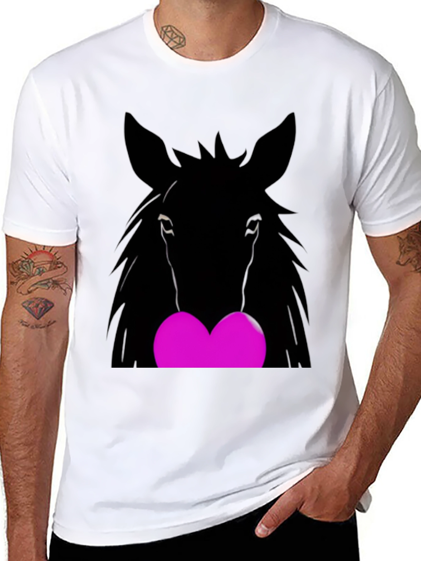 Horse Heart Graphic Black T-Shirt
