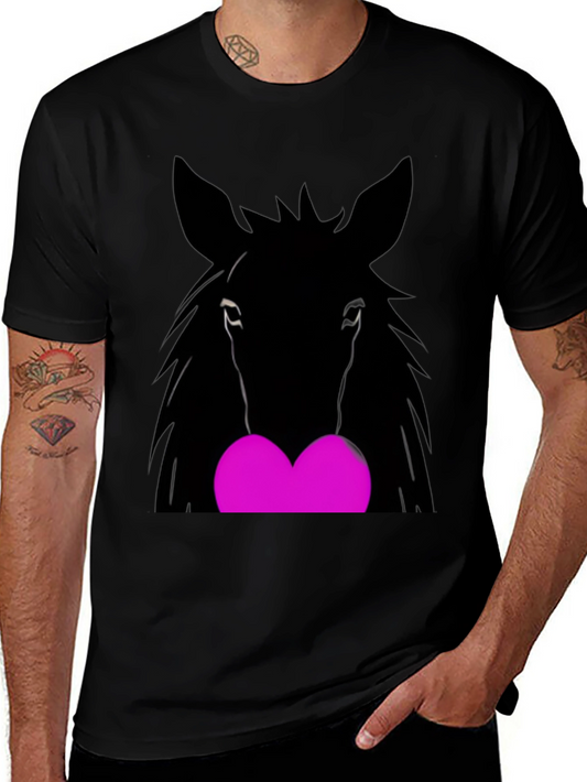 Horse Heart Graphic Black T-Shirt