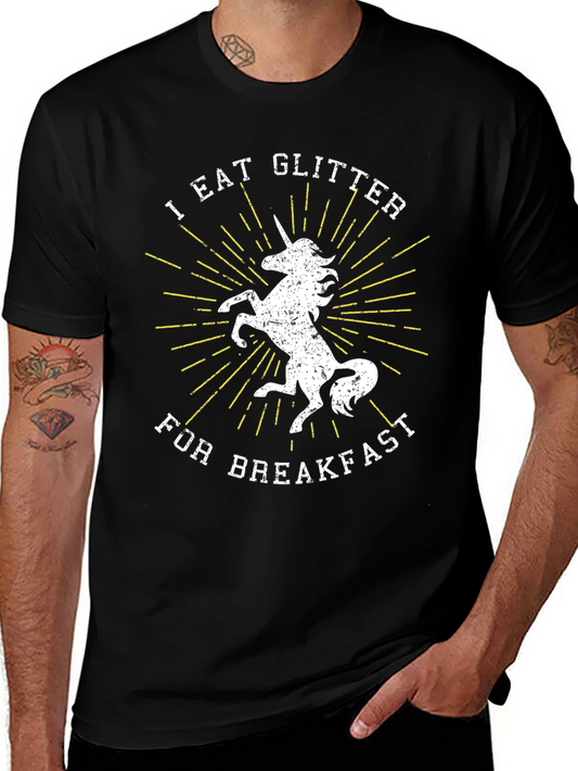 I Eat Glitter For Breakfast Unicorn Graphic T-Shirt