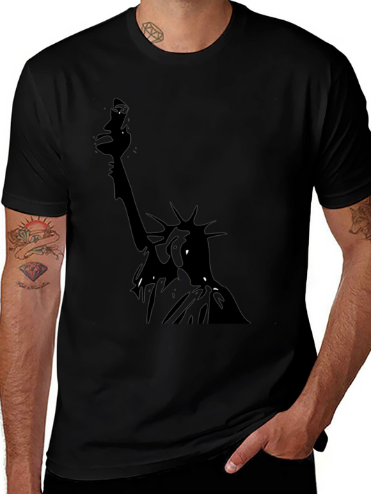 Statue of Liberty Graphic Tee - Black Cotton T-Shirt