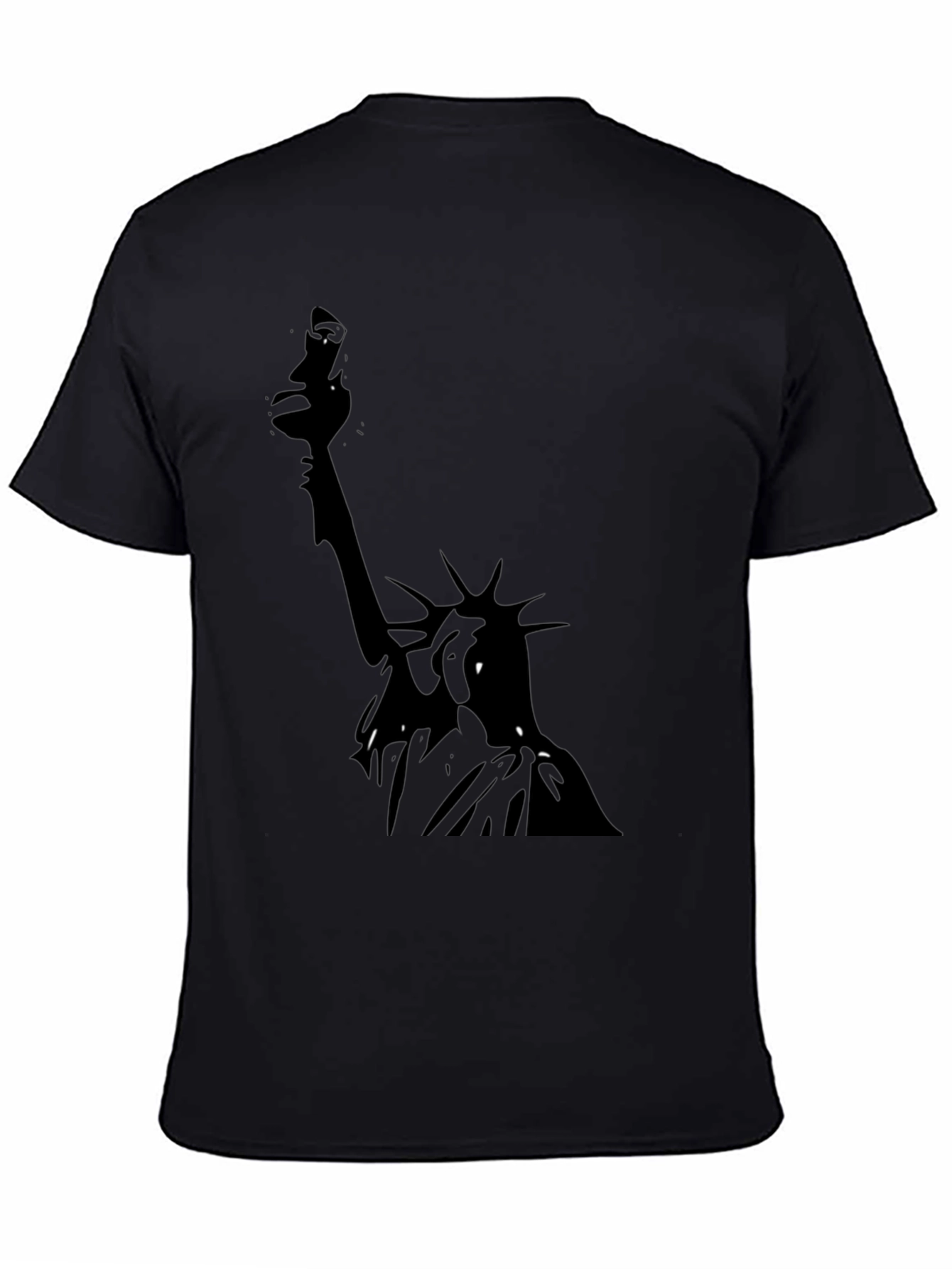 Statue of Liberty Graphic Tee - Black Cotton T-Shirt