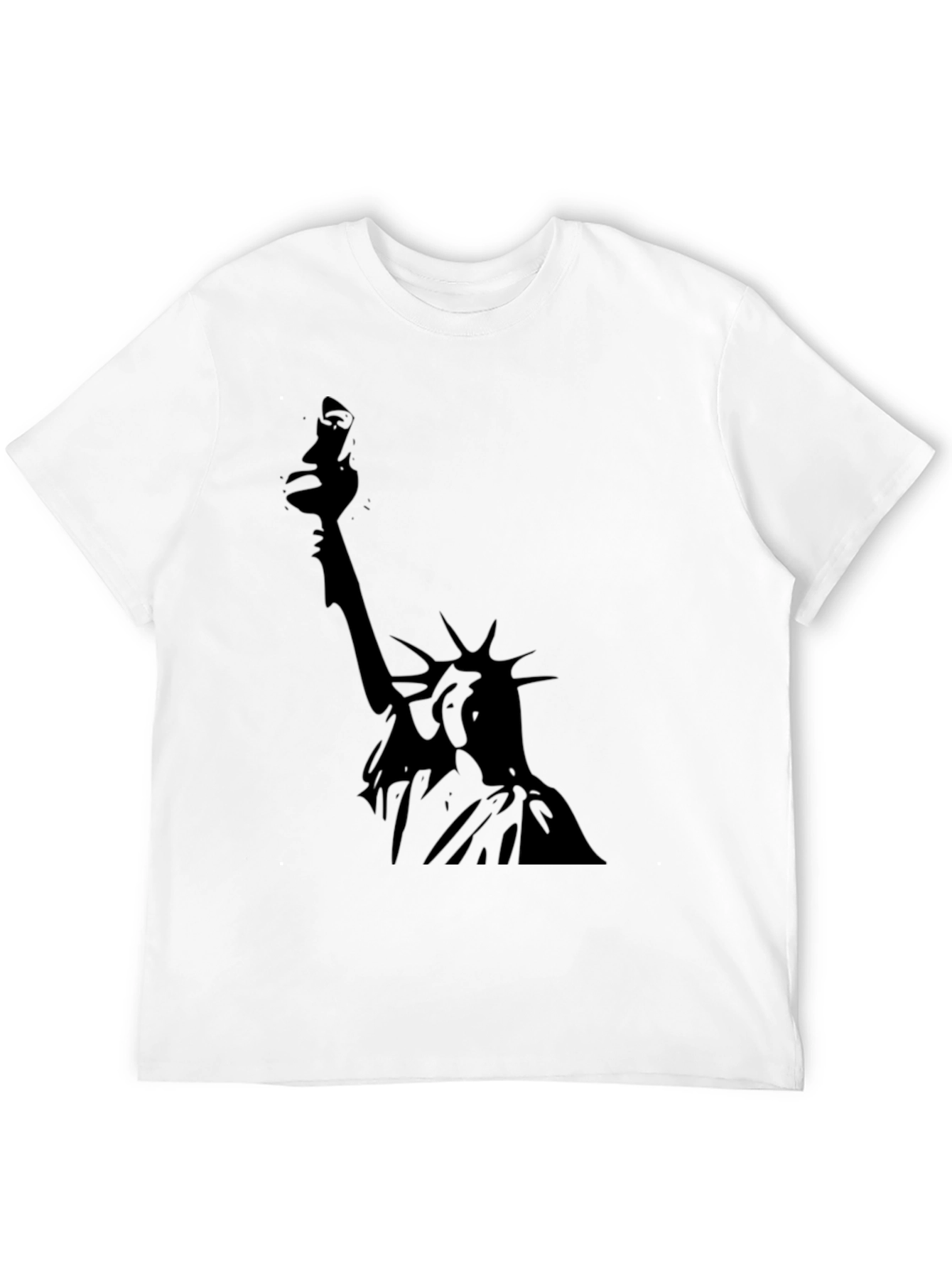 Statue of Liberty Graphic Tee - Black Cotton T-Shirt