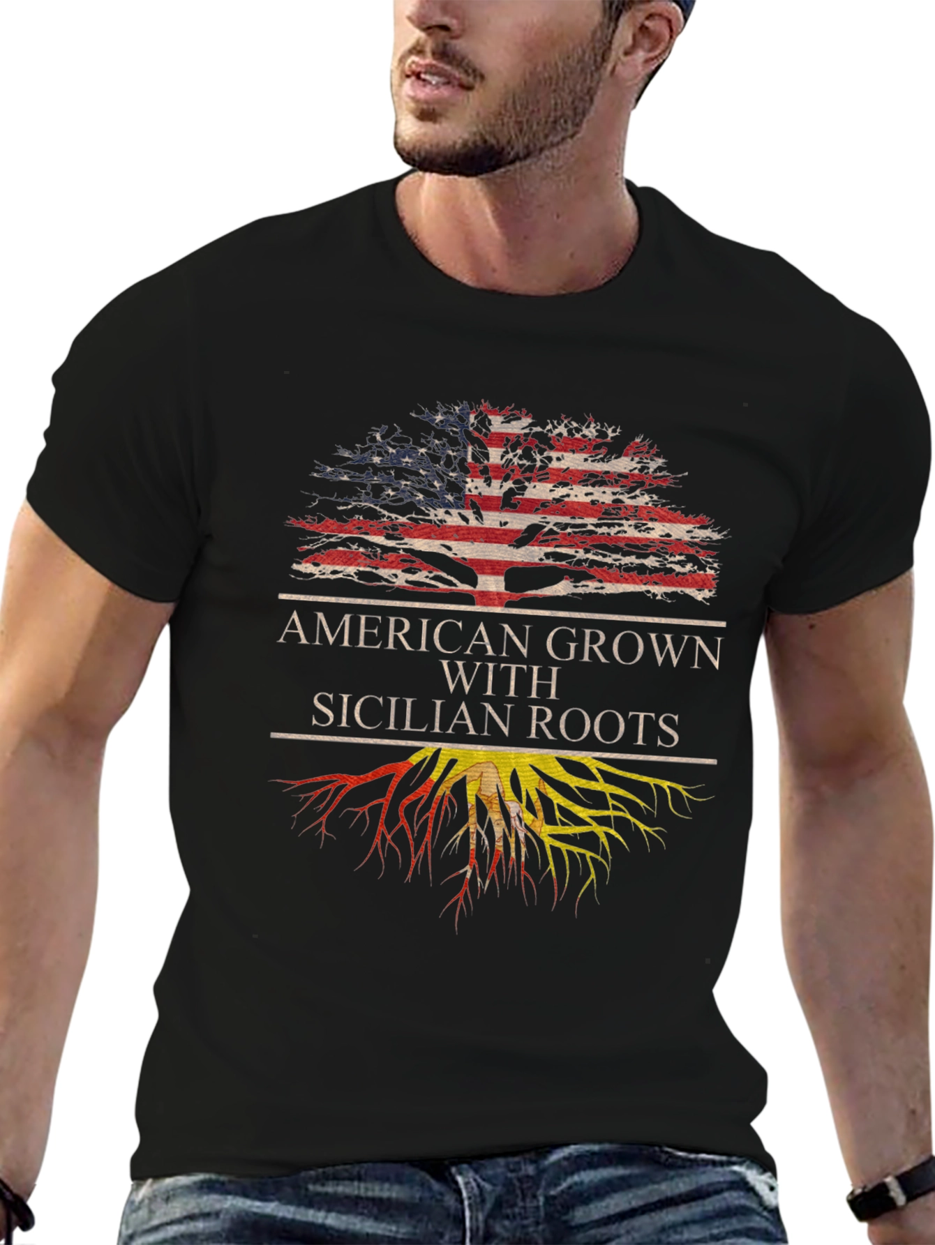 American Grown Sicilian Roots T-Shirt