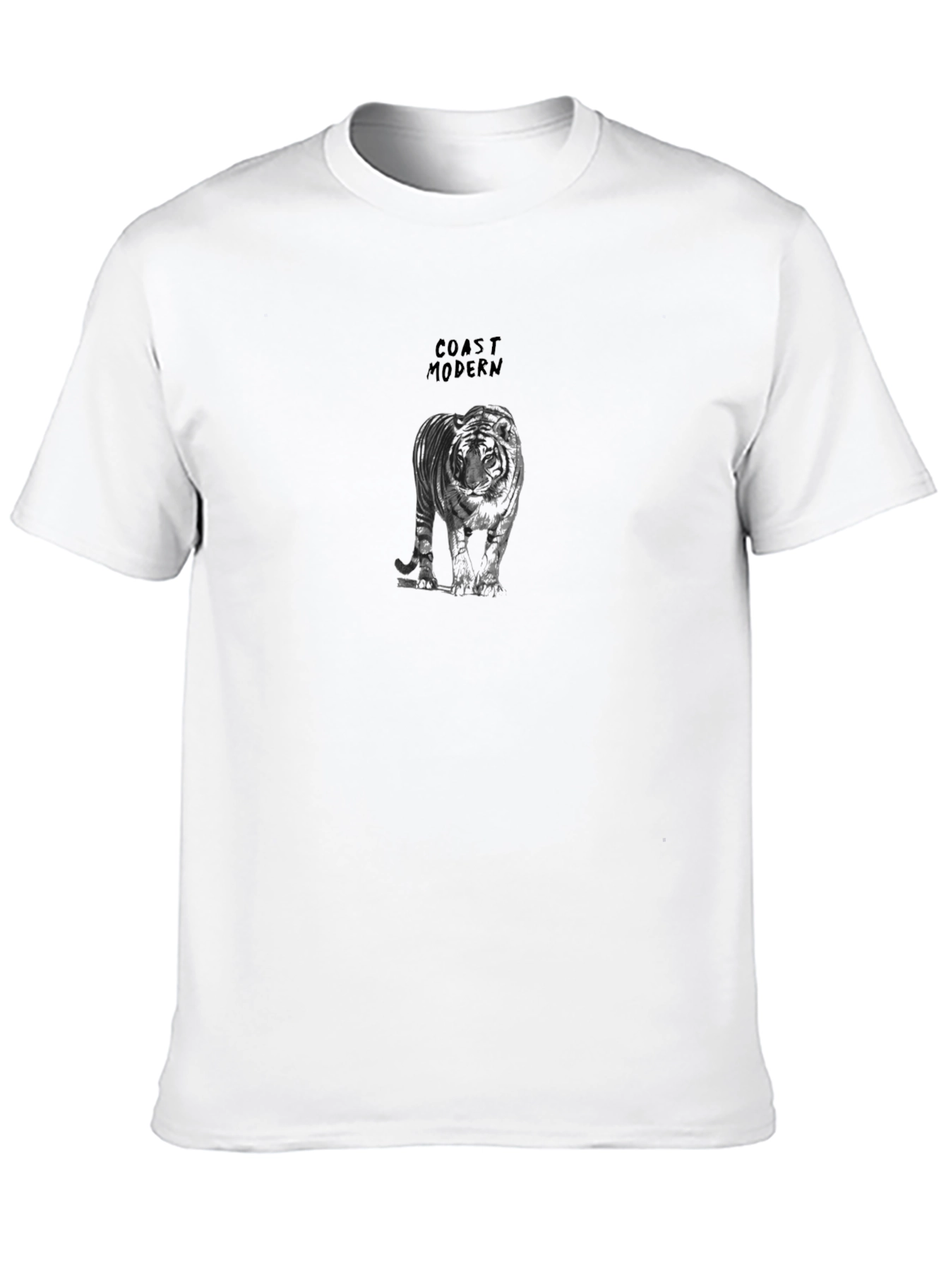 Mens Black Graphic Tee - Coast Modern Tiger