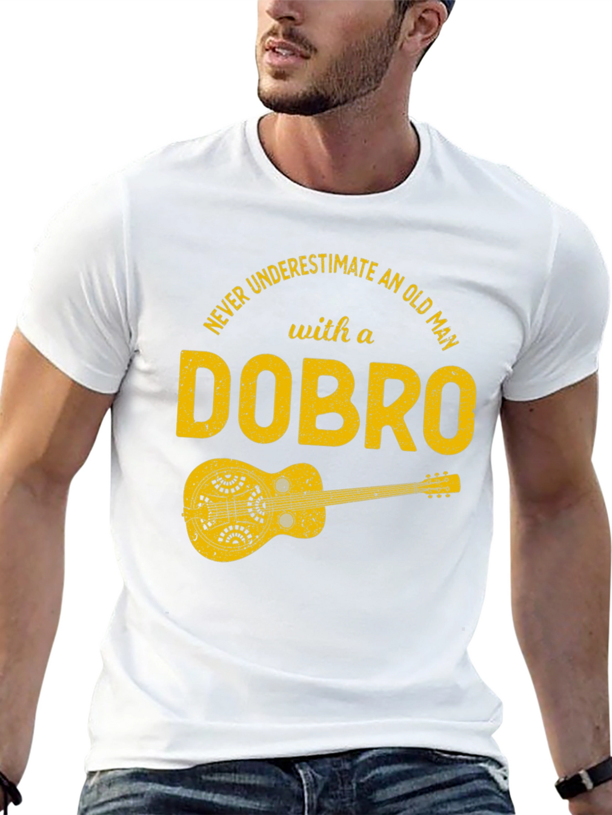 Dobro Old Man T-Shirt - Musicians Humor Tee