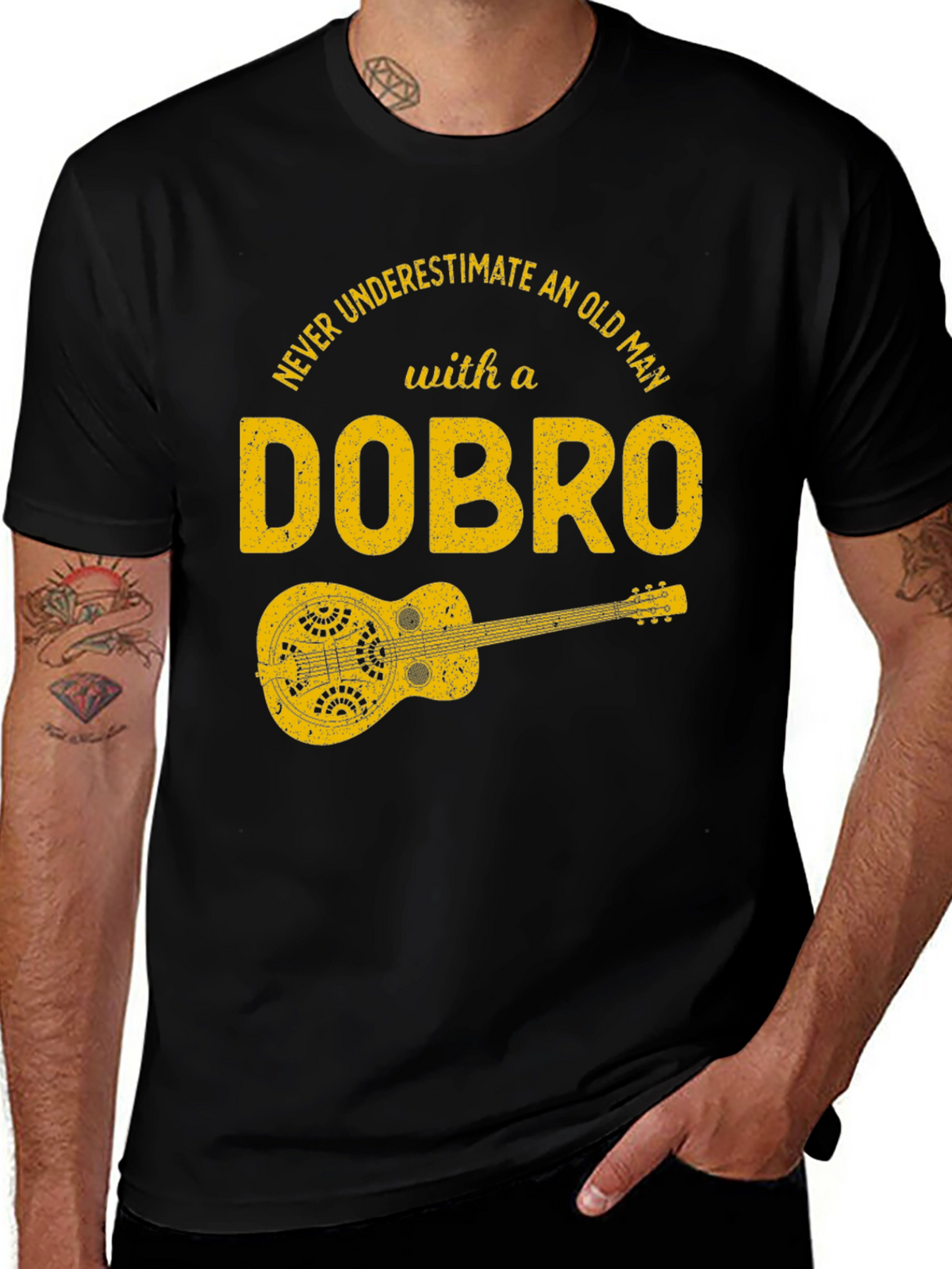 Dobro Old Man T-Shirt - Musicians Humor Tee