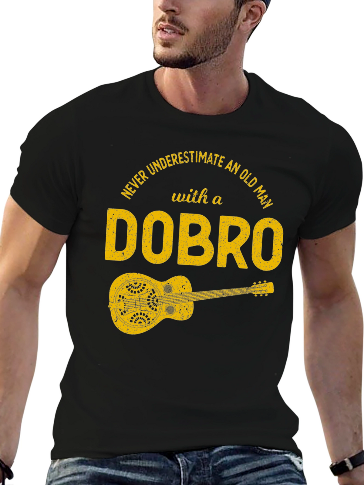 Dobro Old Man T-Shirt - Musicians Humor Tee