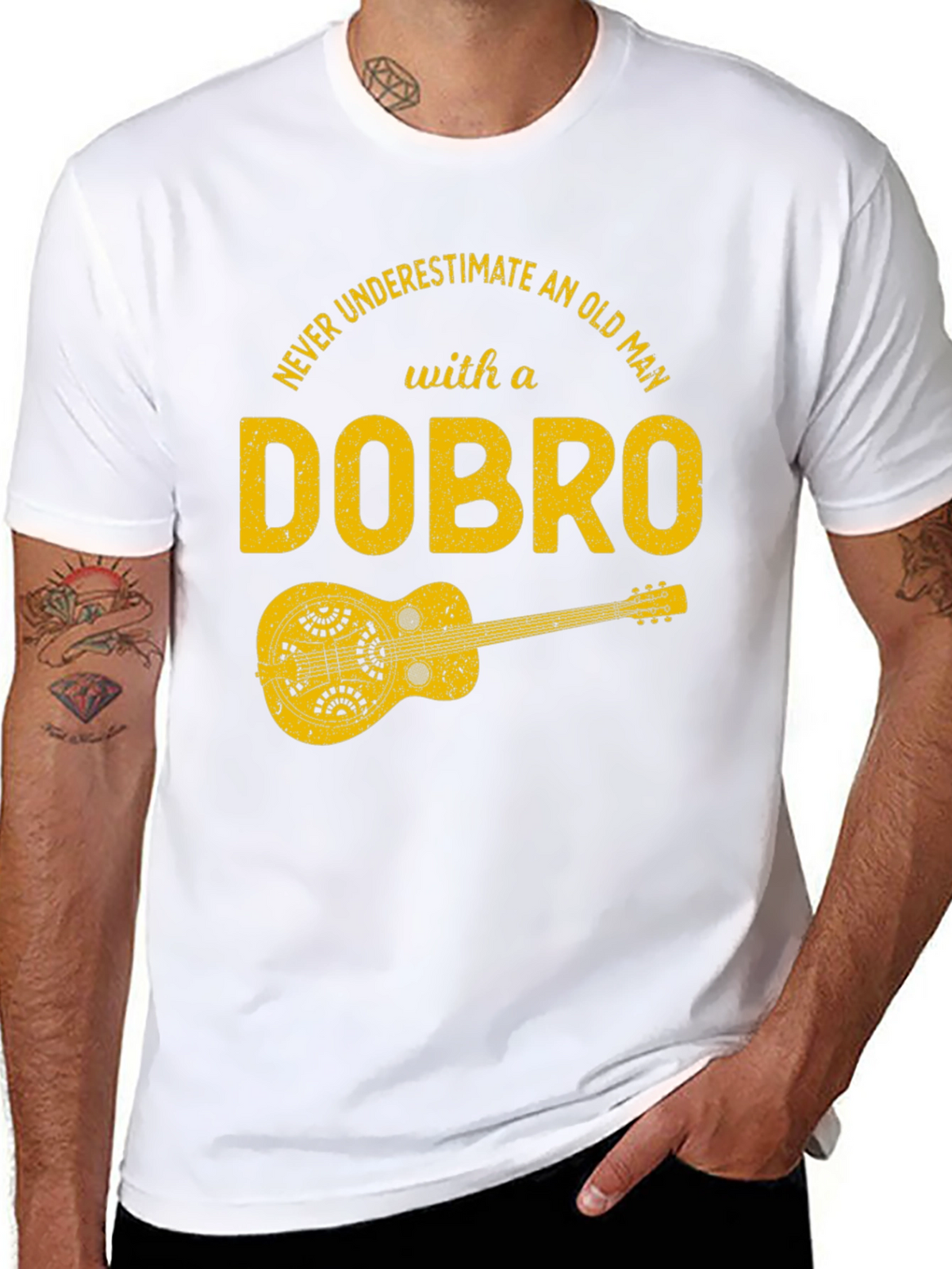Dobro Old Man T-Shirt - Musicians Humor Tee
