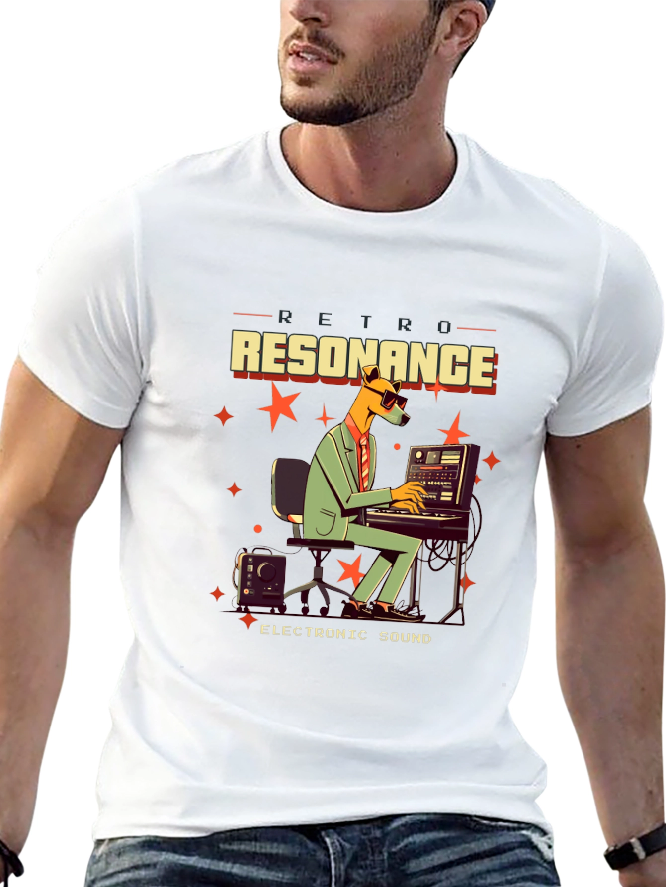 Retro Resonance Graphic T-Shirt - Electronic Sound
