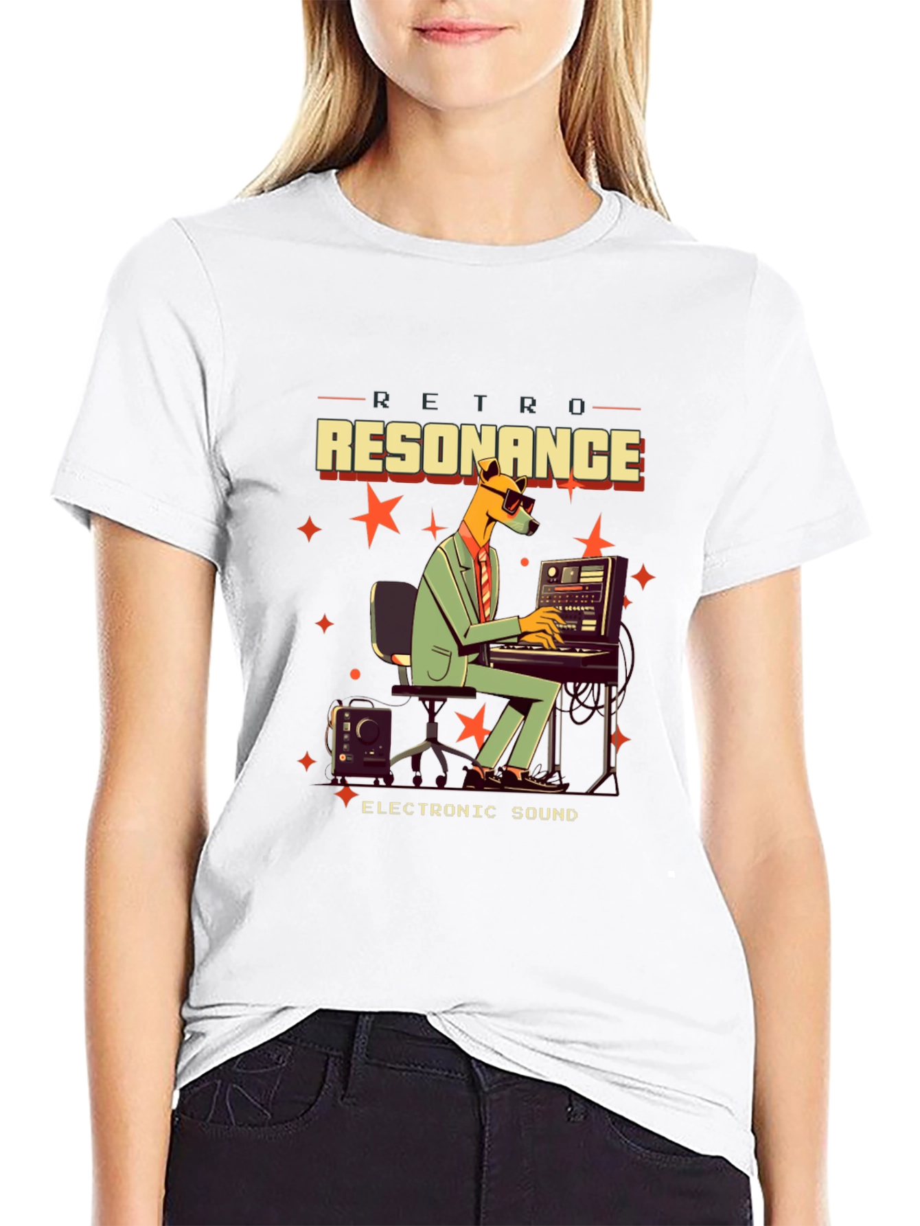 Retro Resonance Graphic T-Shirt - Electronic Sound