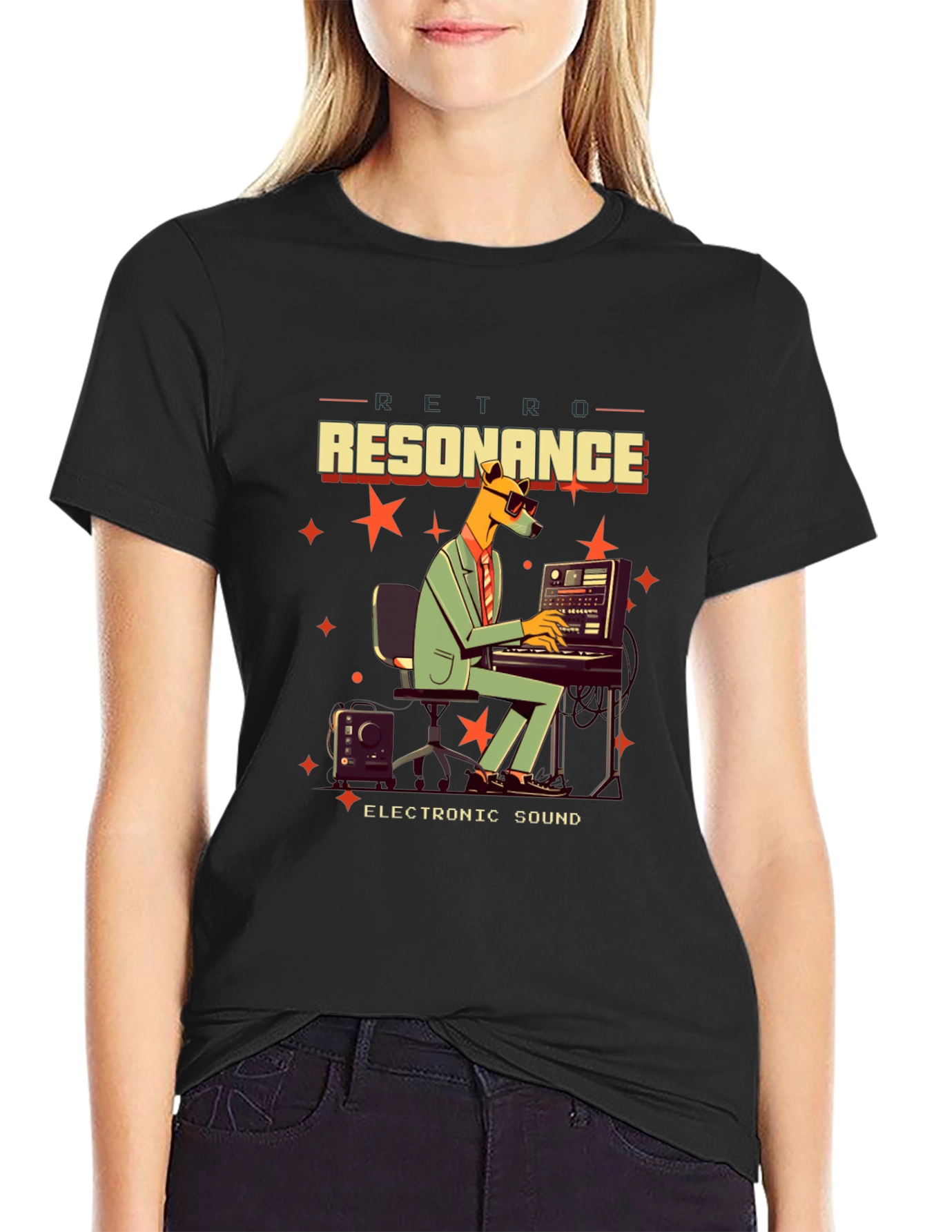 Retro Resonance Graphic T-Shirt - Electronic Sound