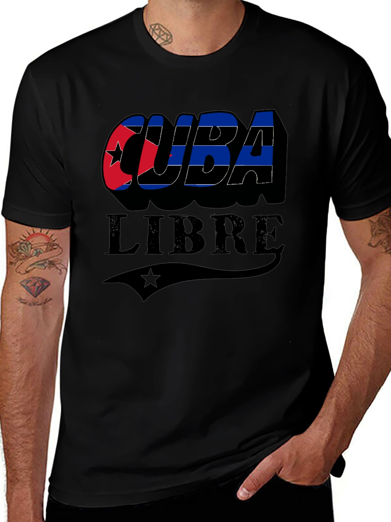 Cuba Libre Graphic T-Shirt - Black Cuban Pride Tee