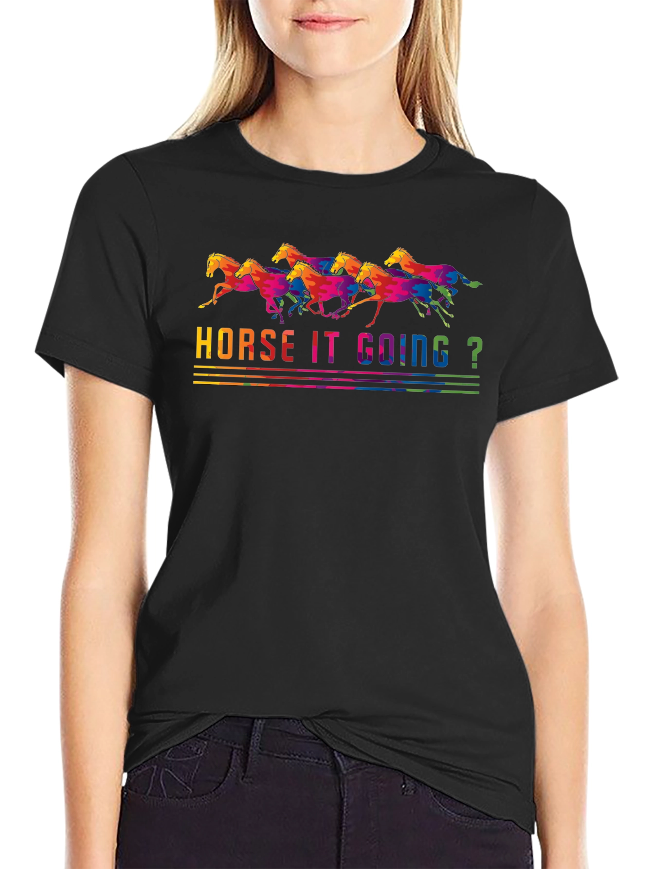 Horse It Going? Graphic T-Shirt - Black