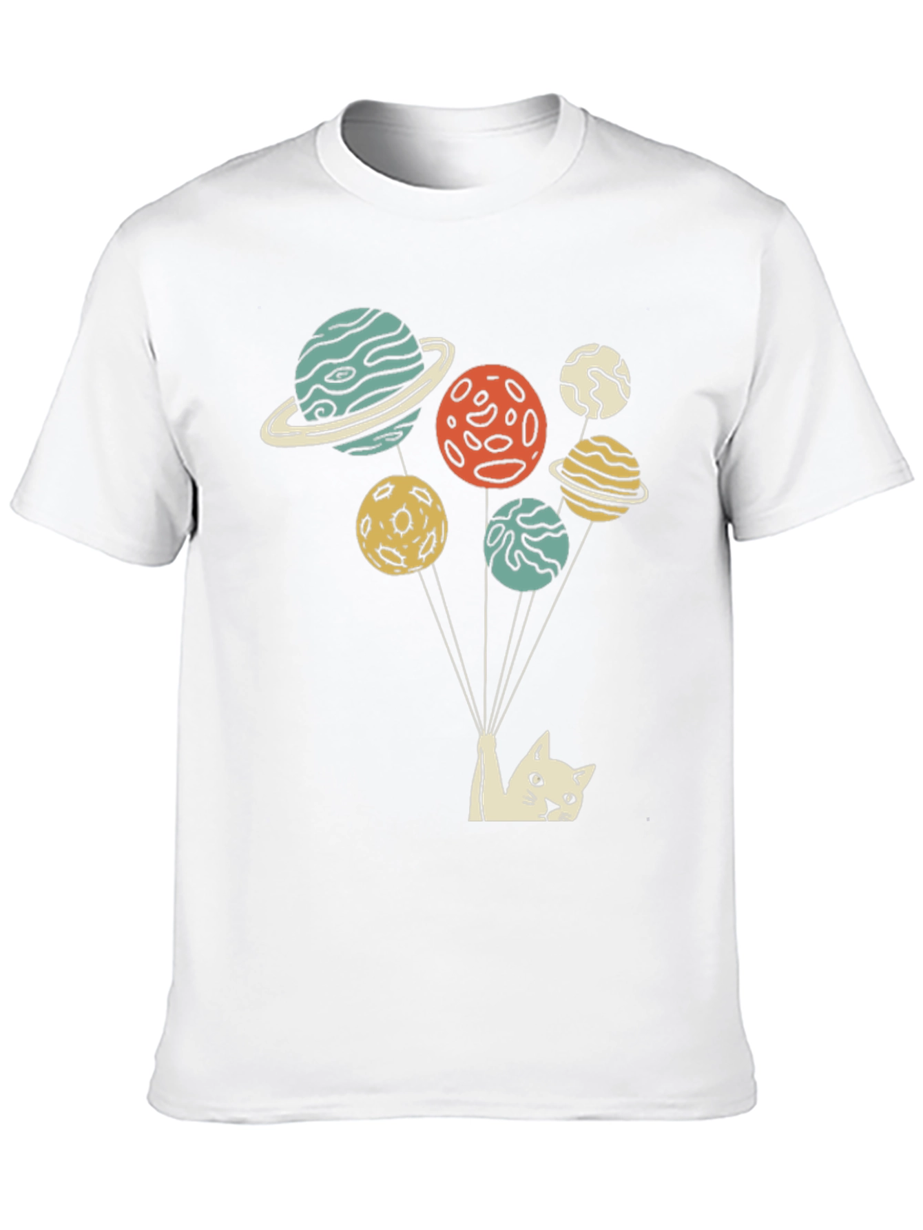 Cat Planet Balloon T-Shirt - Unique Space Kitten Tee