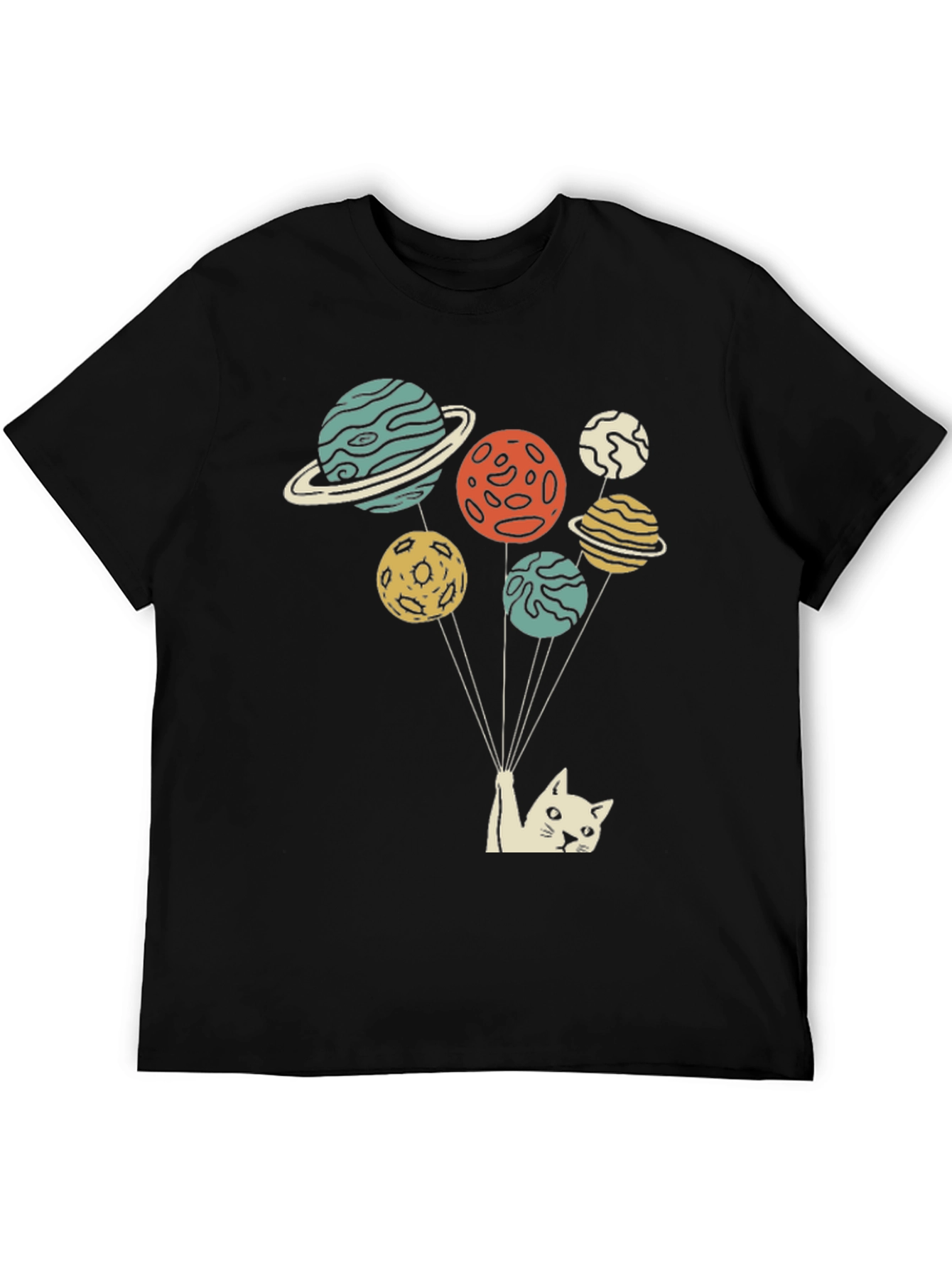 Cat Planet Balloon T-Shirt - Unique Space Kitten Tee