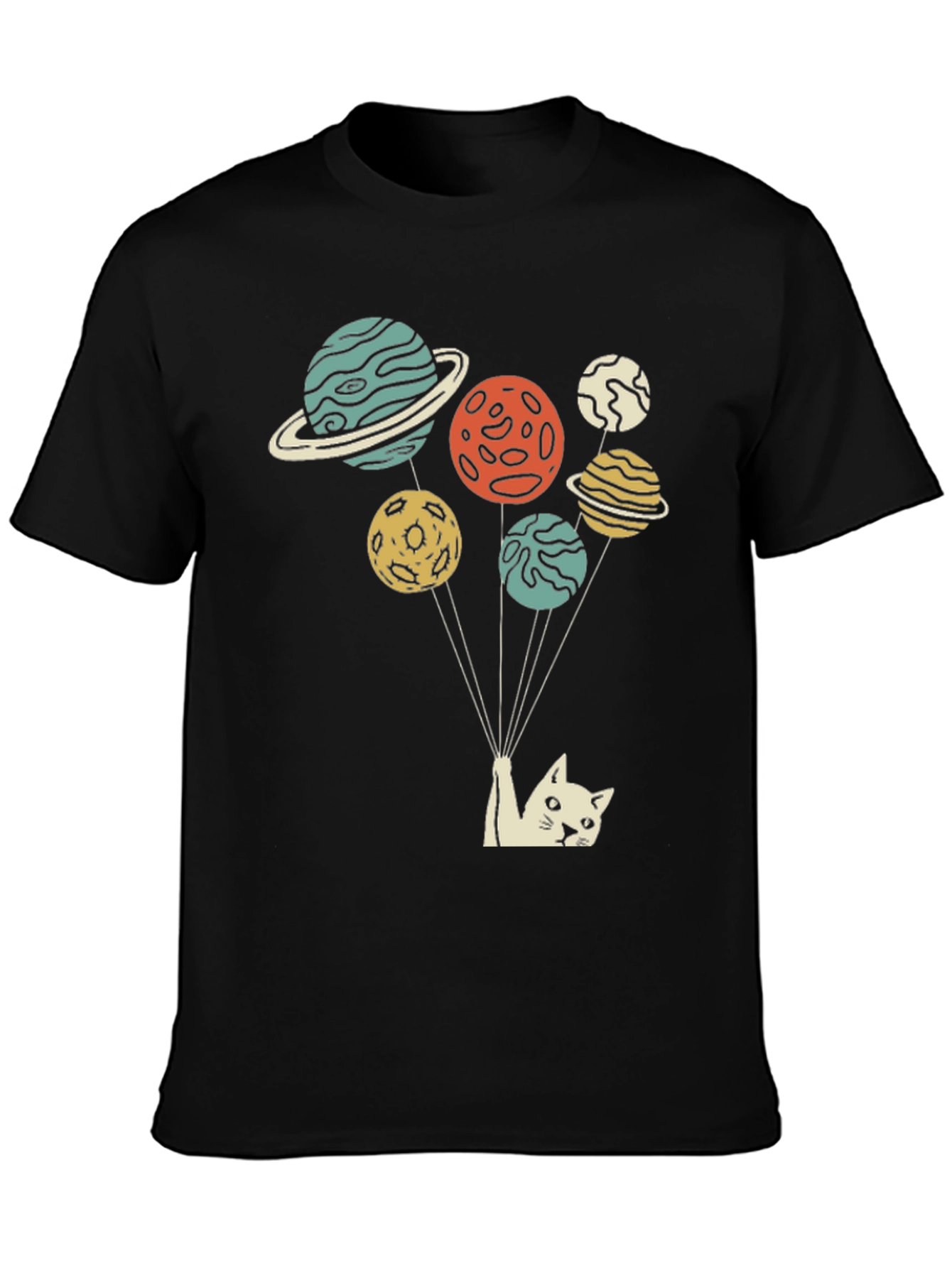 Cat Planet Balloon T-Shirt - Unique Space Kitten Tee