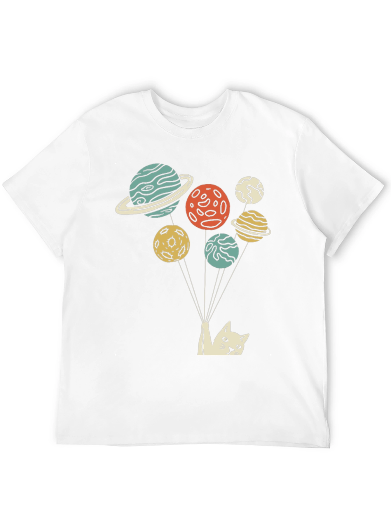 Cat Planet Balloon T-Shirt - Unique Space Kitten Tee