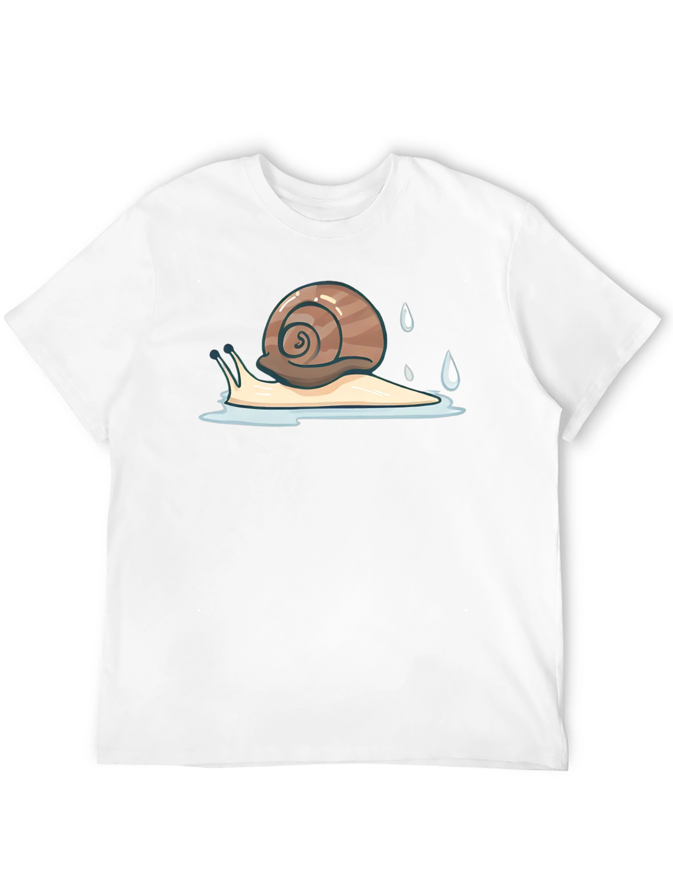 Snail Graphic Tee - Black Cotton Casual Shirt