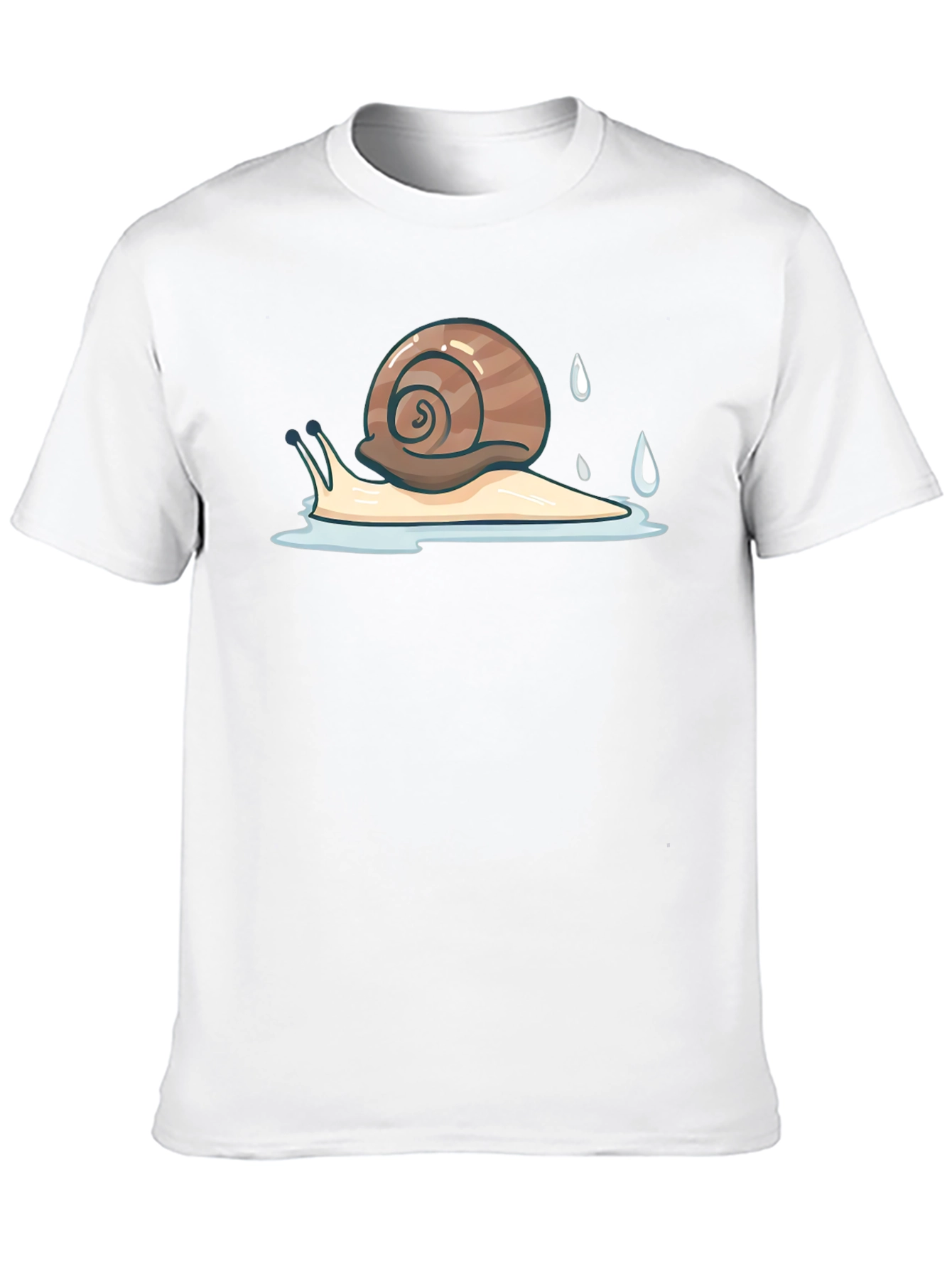 Snail Graphic Tee - Black Cotton Casual Shirt